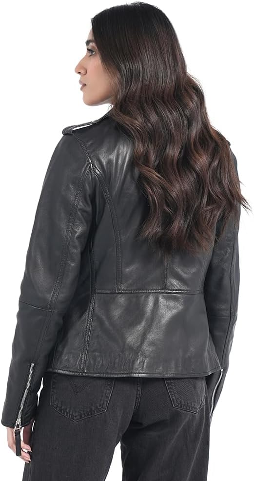 Leather Jacket Women Lambskin Jacket - Women's Genuine Leather Motorcycle Jacket