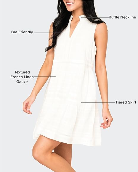 Sleeveless Decked Out Day Dress for Women Frilly Ruffle Accents & Tiered Skirt Sizes Vary