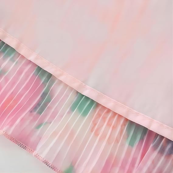 Women's Bohemian Summer Floral Print Ruffle Halter Neck Dress Beach Vacation Cute Pink Dress