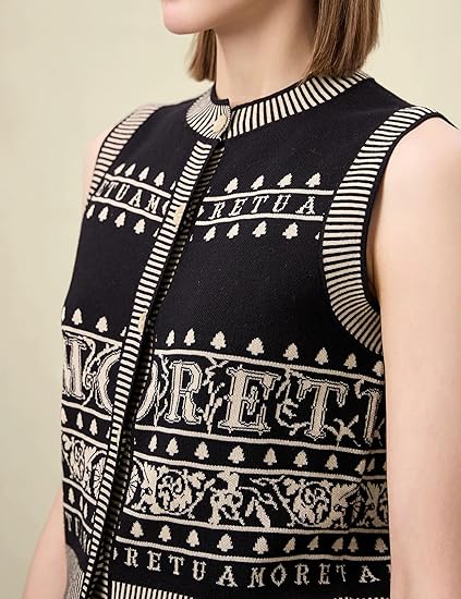 Women's Lyocell Knit Sweater Vest Button Pattern Classic Top