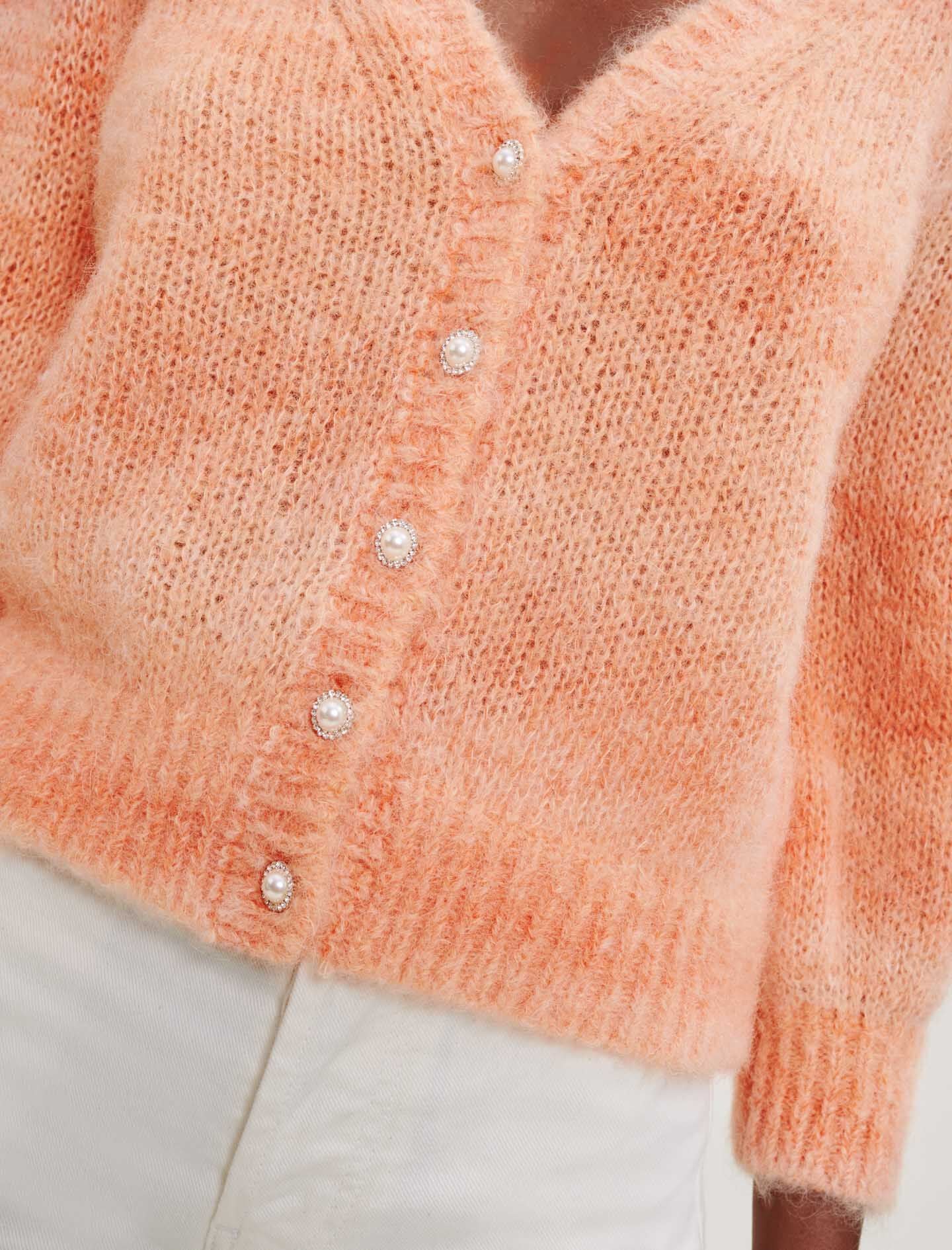 PRINTED MOHAIR CARDIGAN