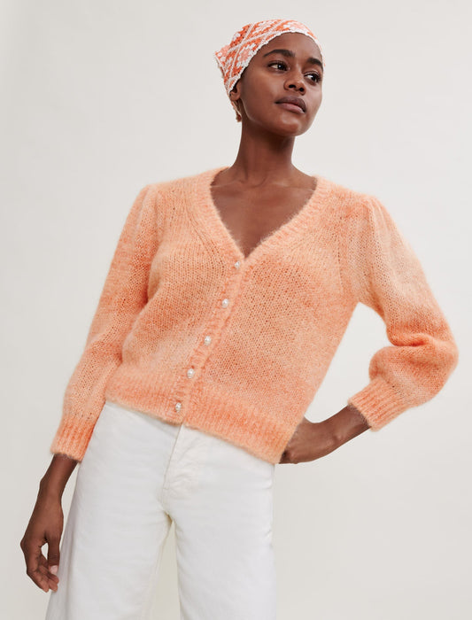 PRINTED MOHAIR CARDIGAN