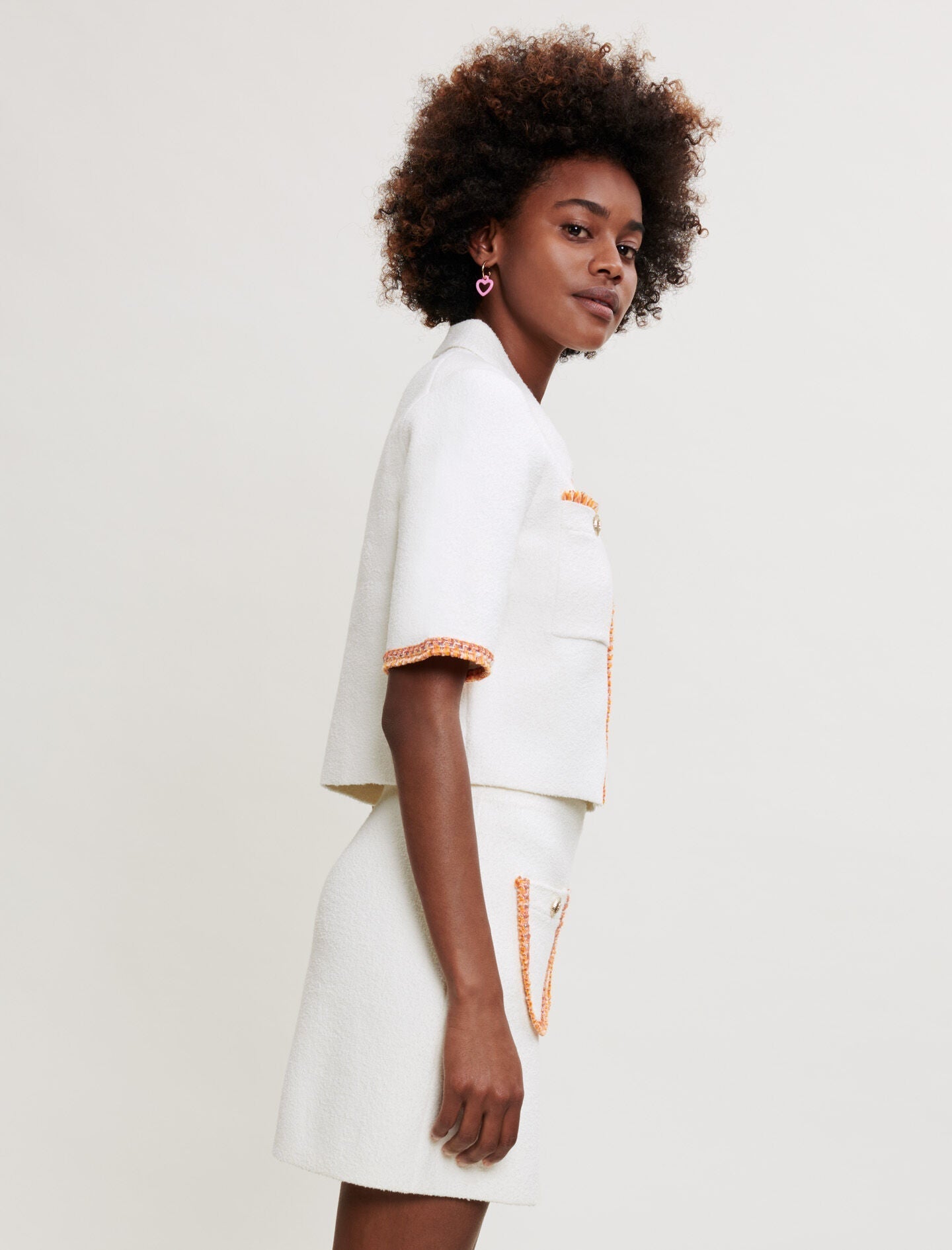 KNIT CARDIGAN WITH CONTRASTING TRIM
