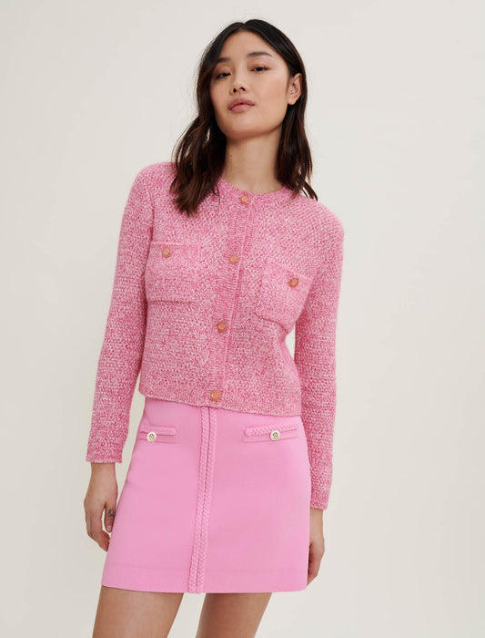 KNIT CARDIGAN WITH SHINY FINISH