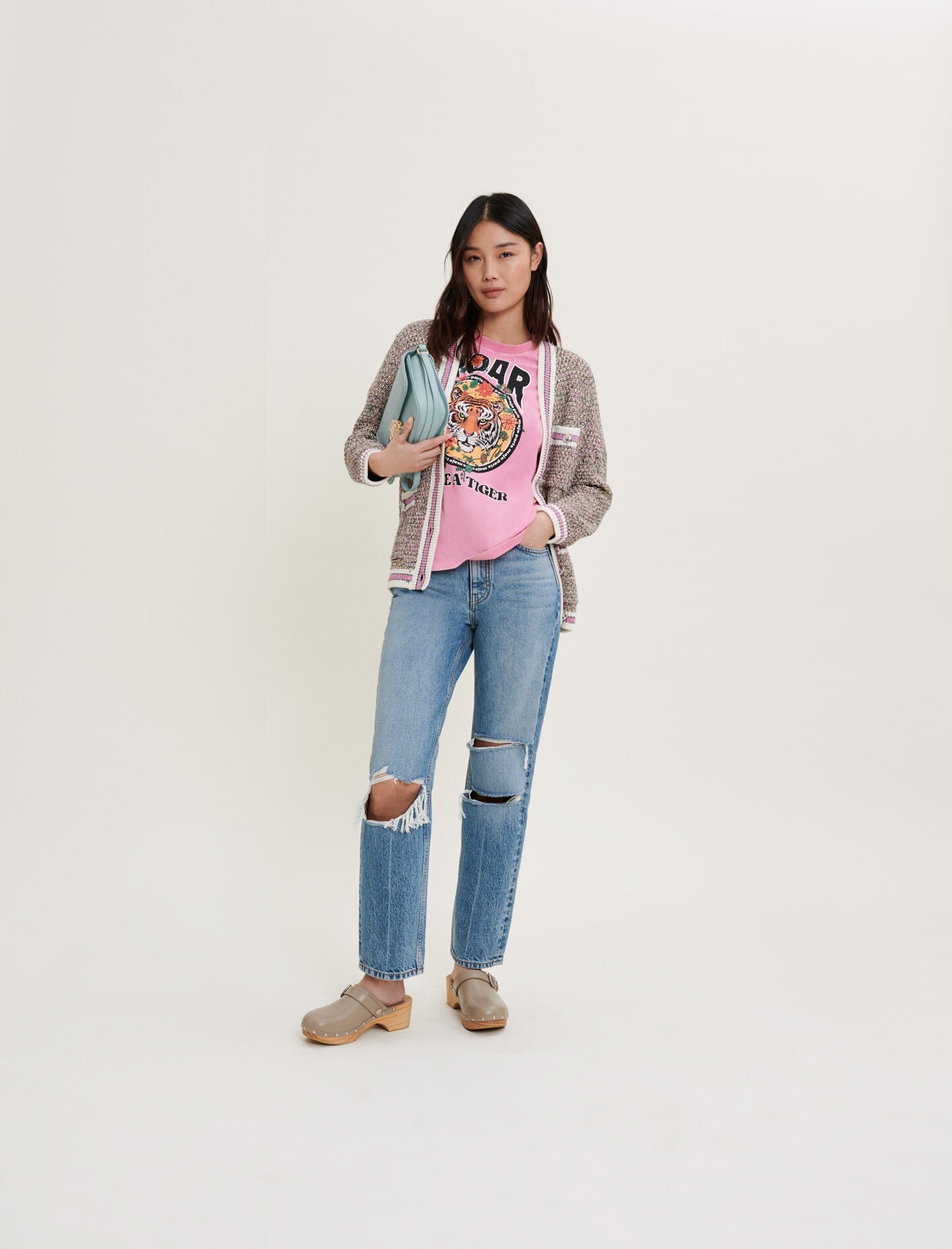 TWEED EFFECT CARDIGAN