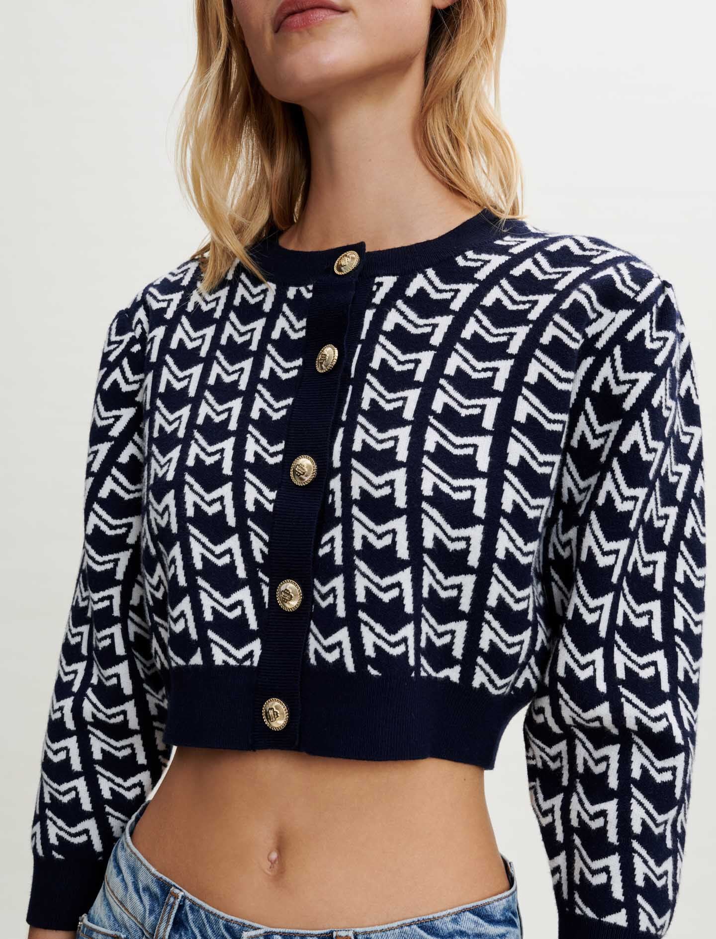 MONOGRAMMED JACQUARD CARDIGAN