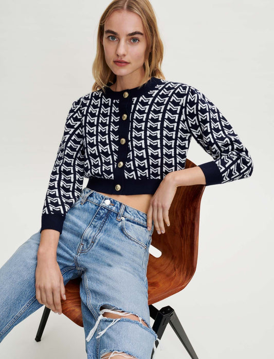 MONOGRAMMED JACQUARD CARDIGAN