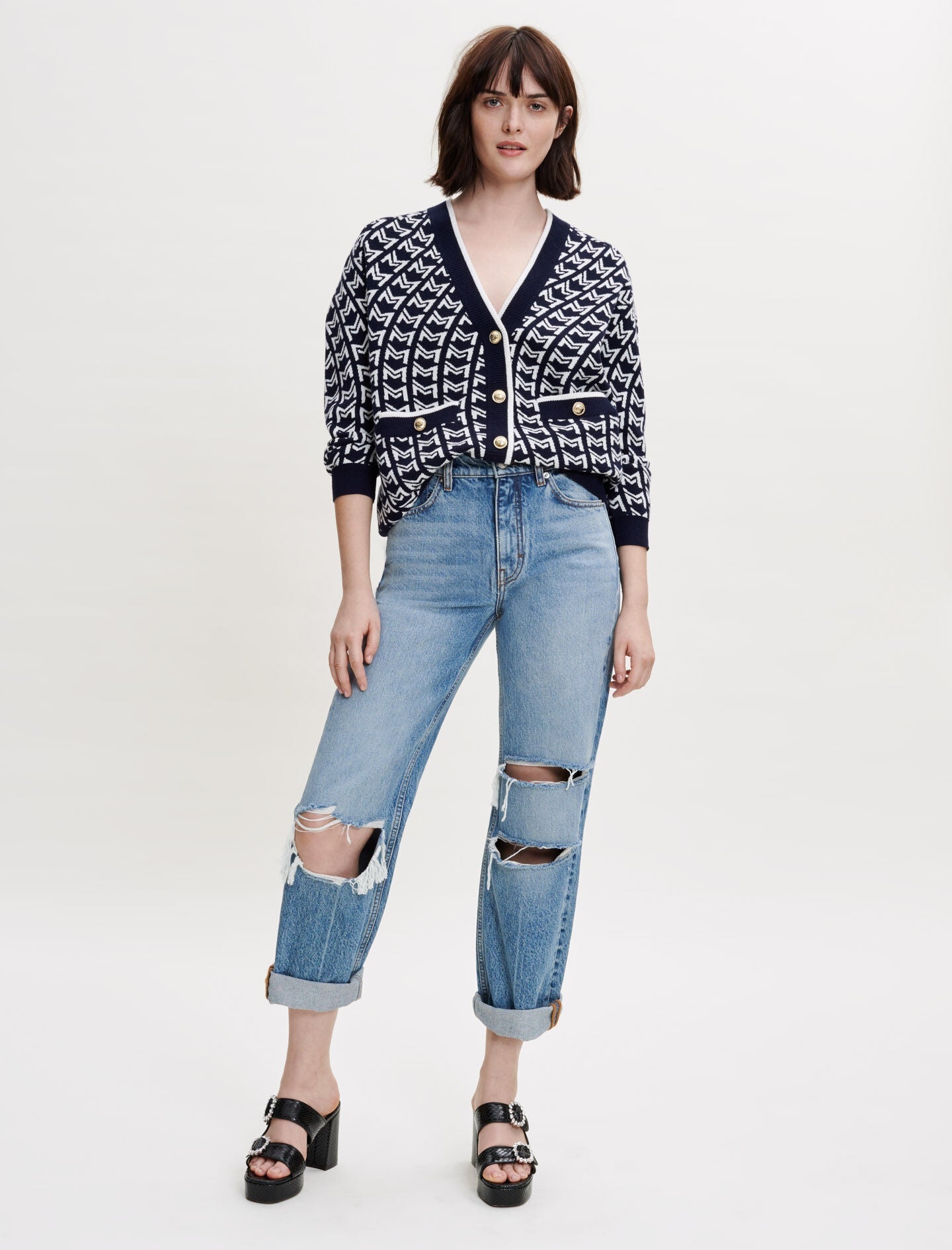 MONOGRAMMED JACQUARD CARDIGAN