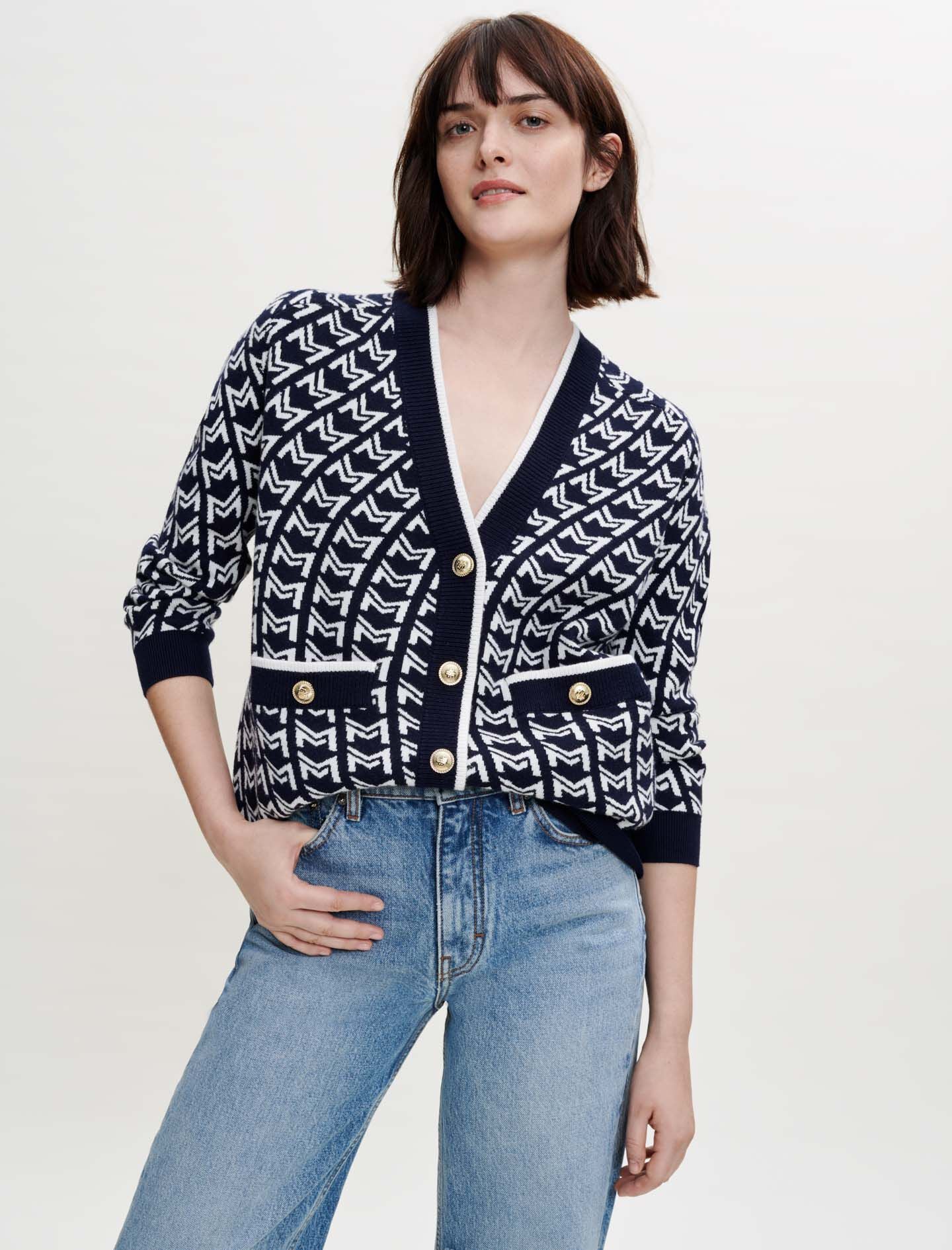 MONOGRAMMED JACQUARD CARDIGAN