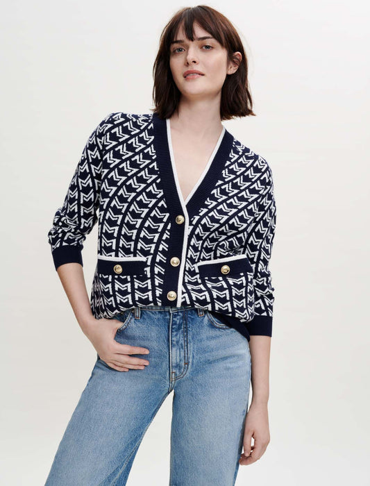 MONOGRAMMED JACQUARD CARDIGAN
