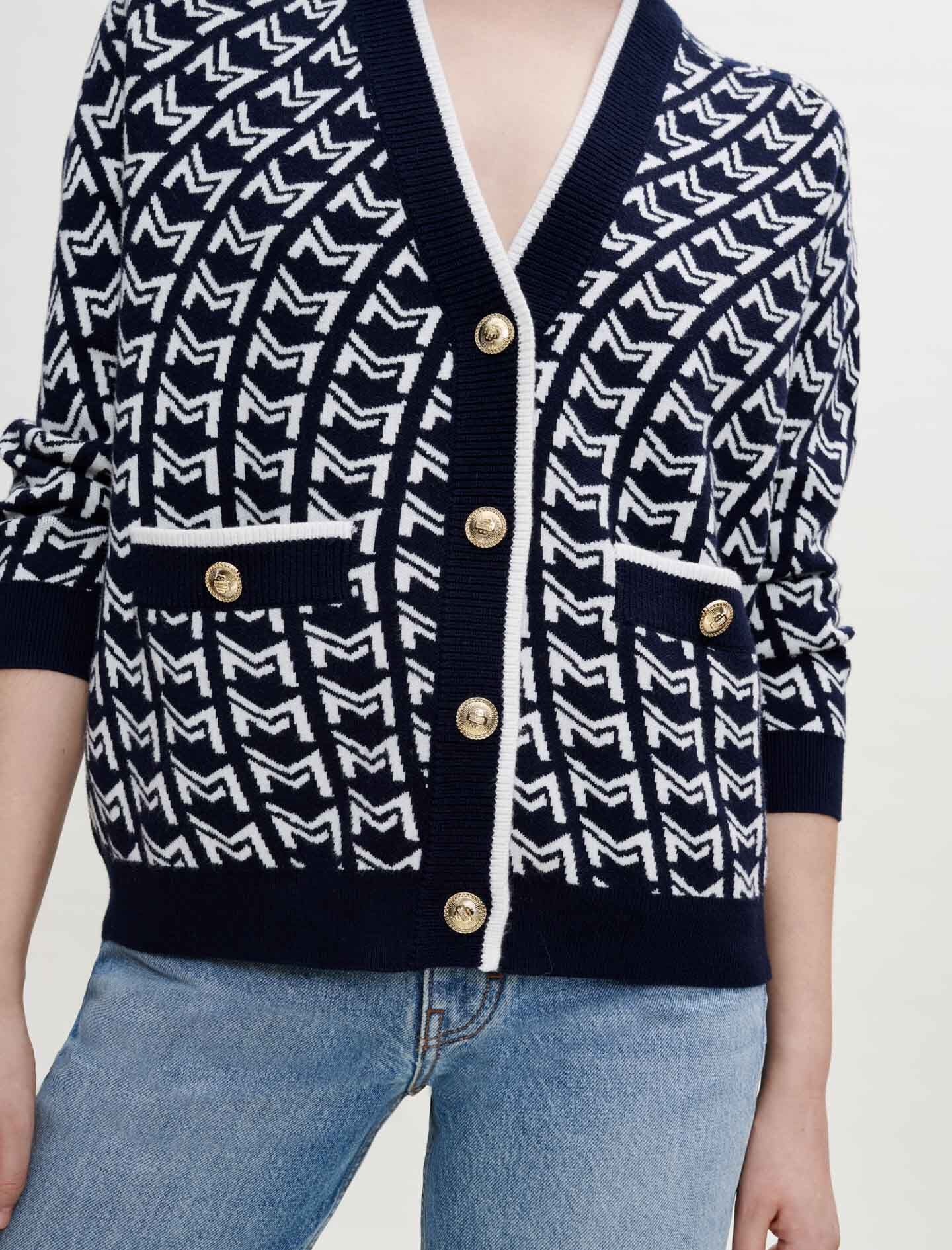 MONOGRAMMED JACQUARD CARDIGAN