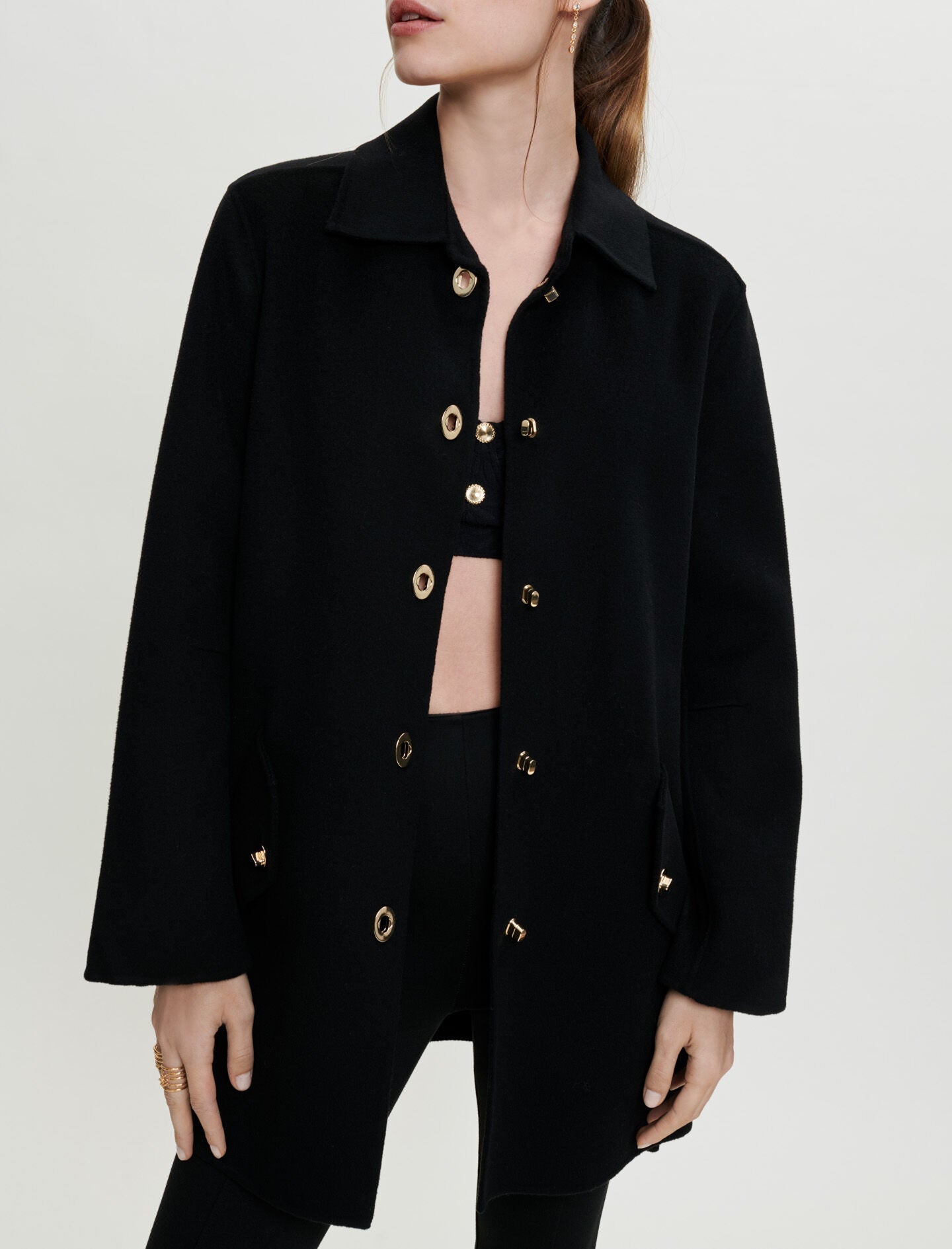 DOUBLE-FACED WOOL-BLEND COAT