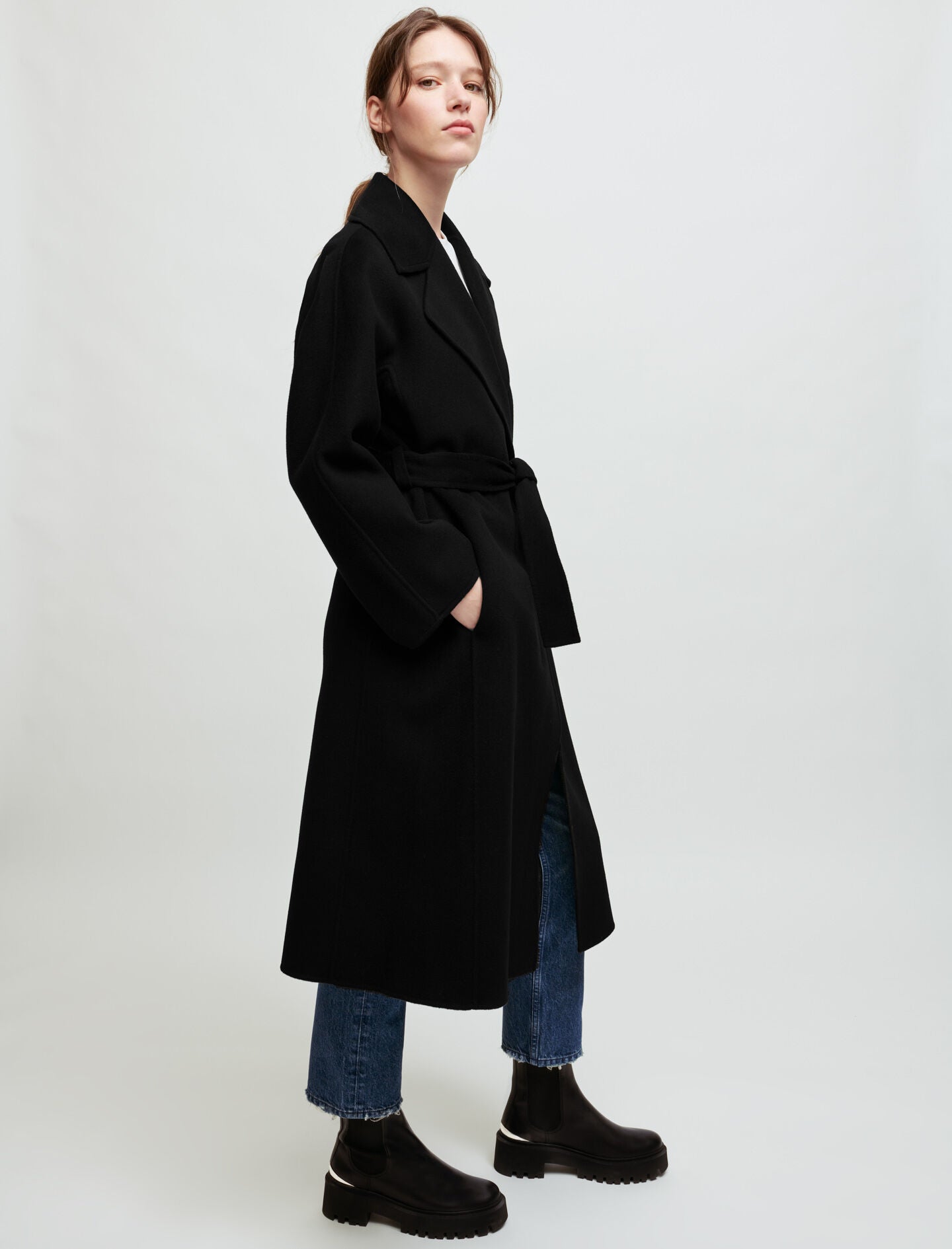 DOUBLE-FACED WOOL-BLEND COAT