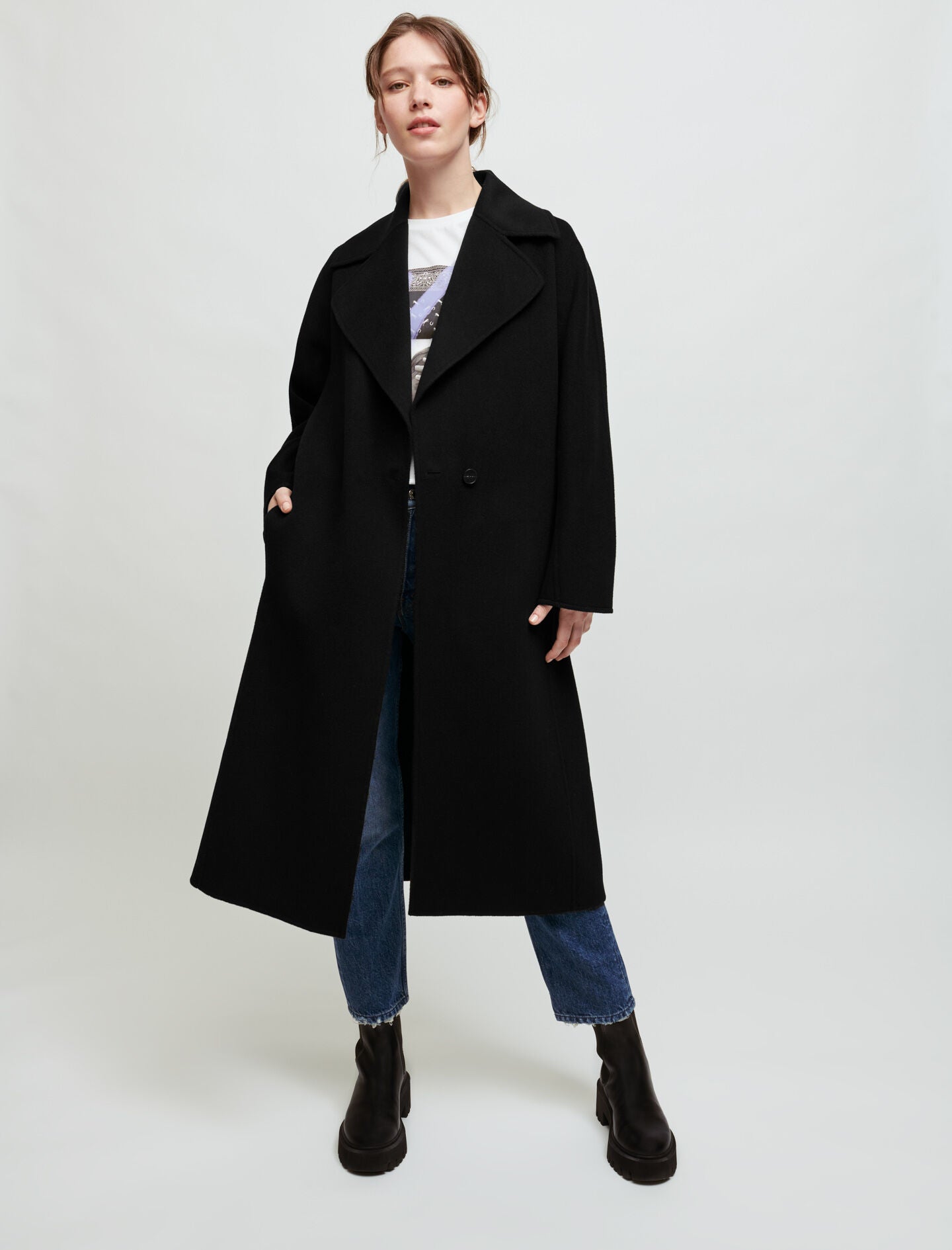 DOUBLE-FACED WOOL-BLEND COAT