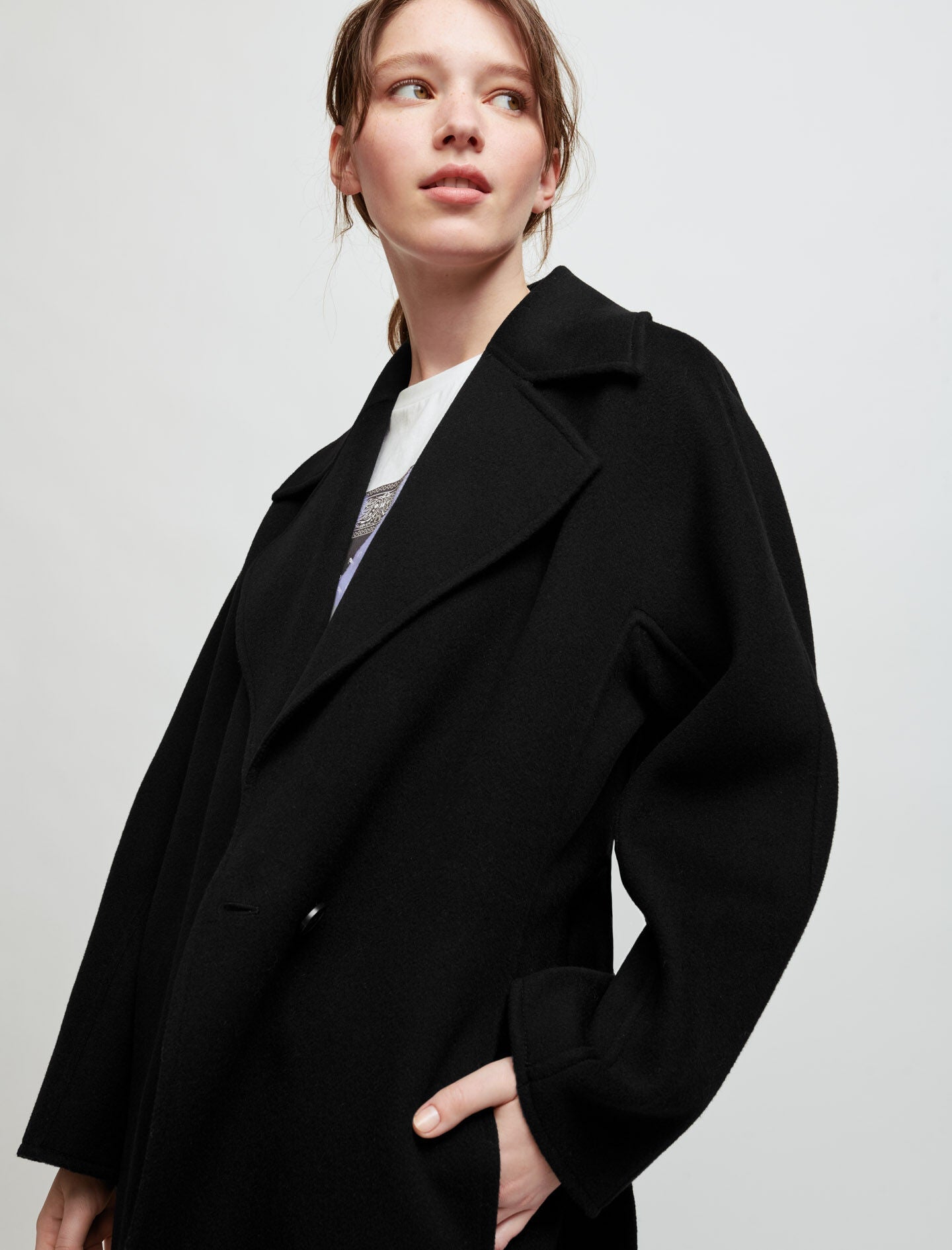 DOUBLE-FACED WOOL-BLEND COAT