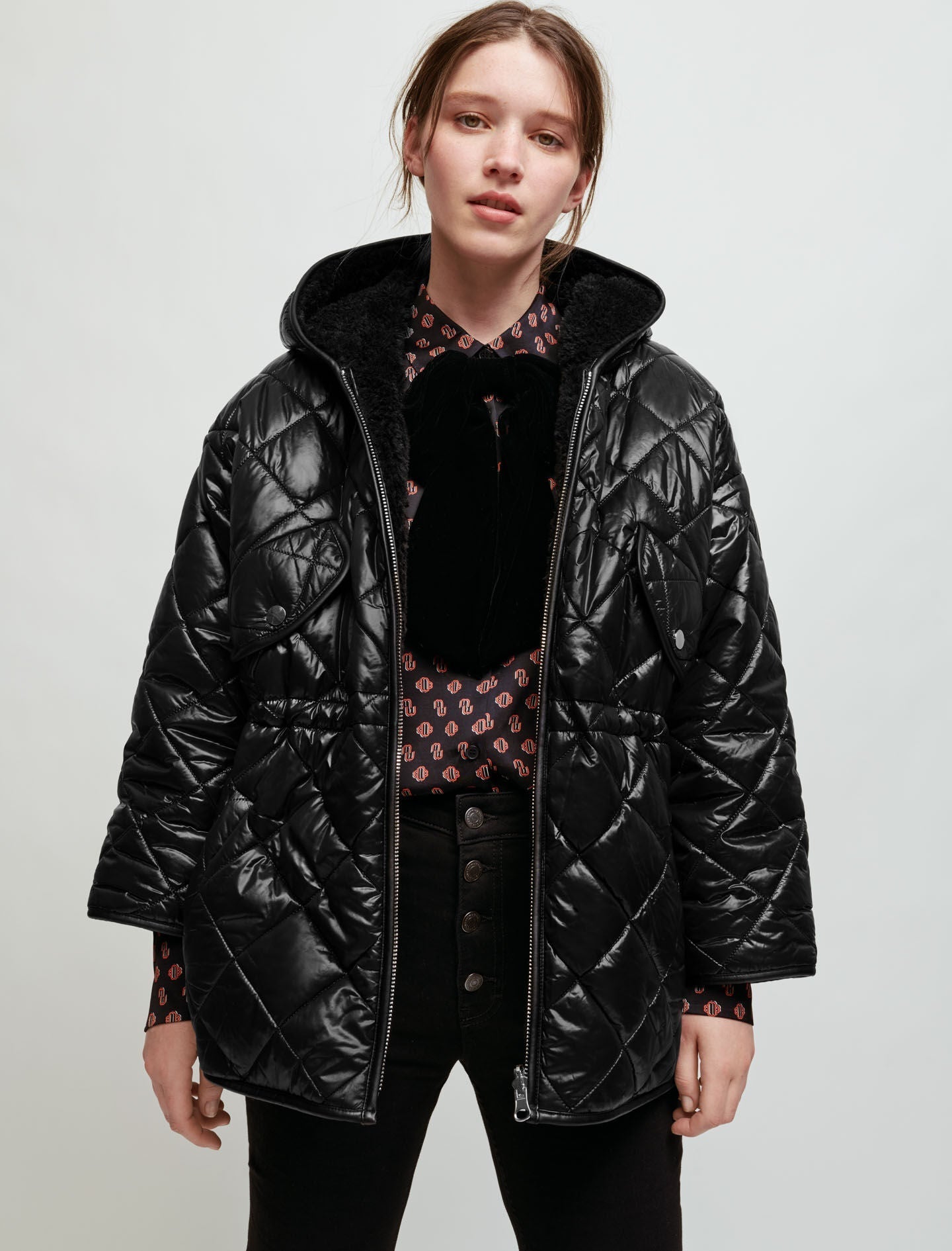 REVERSIBLE FUR-EFFECT DOWN JACKET