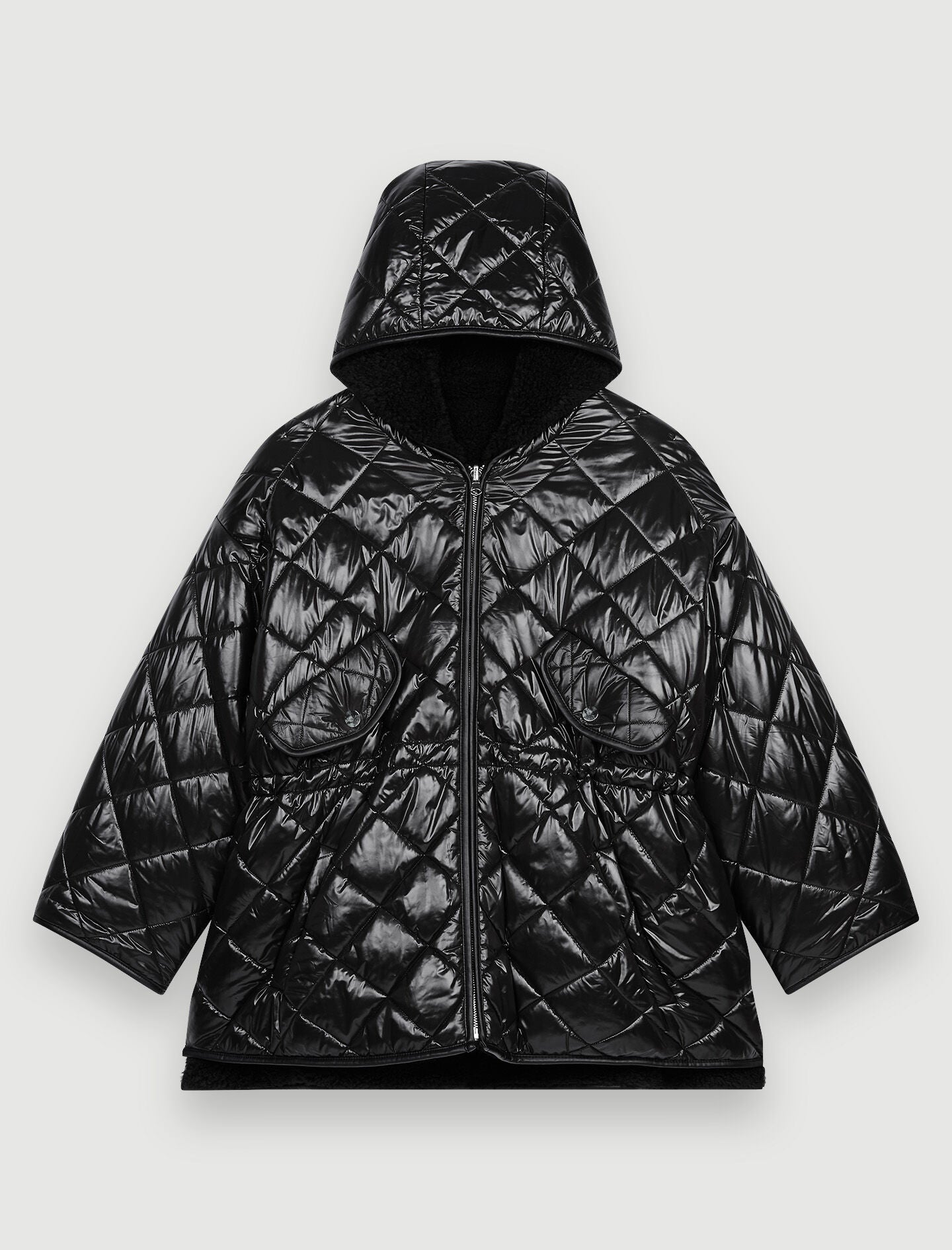 REVERSIBLE FUR-EFFECT DOWN JACKET
