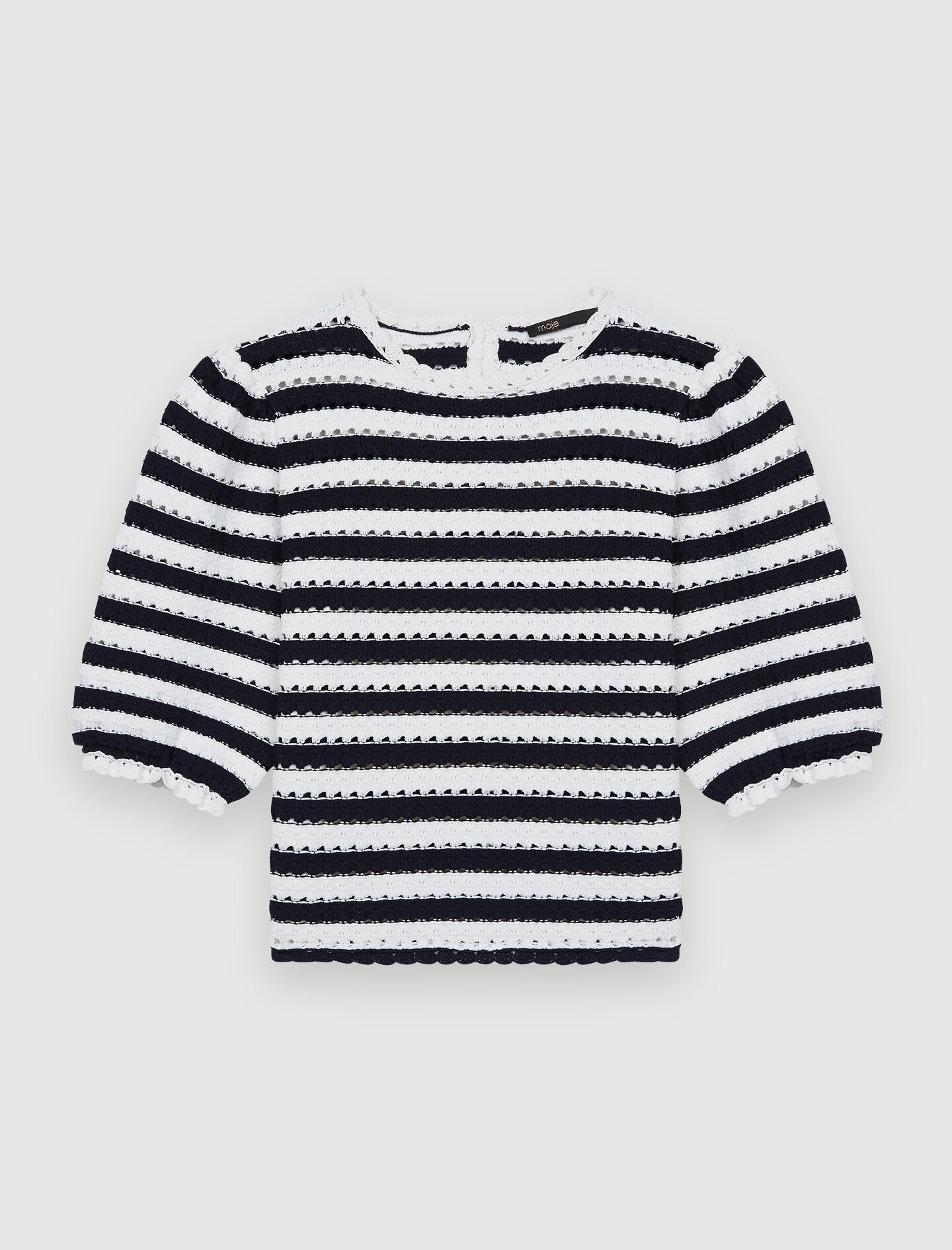 CROCHET-EFFECT STRIPED JUMPER