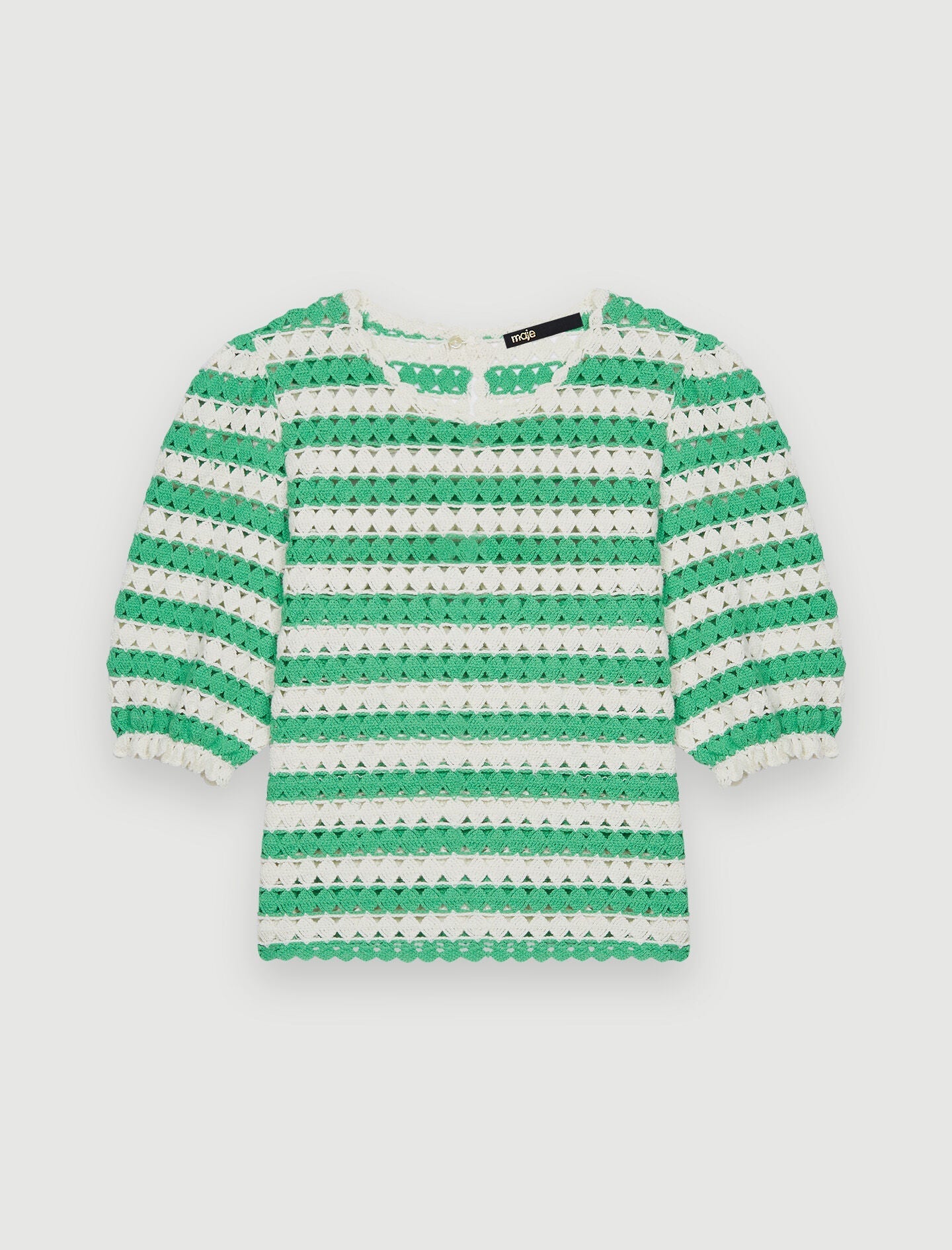 CROCHET STRIPED PULLOVER