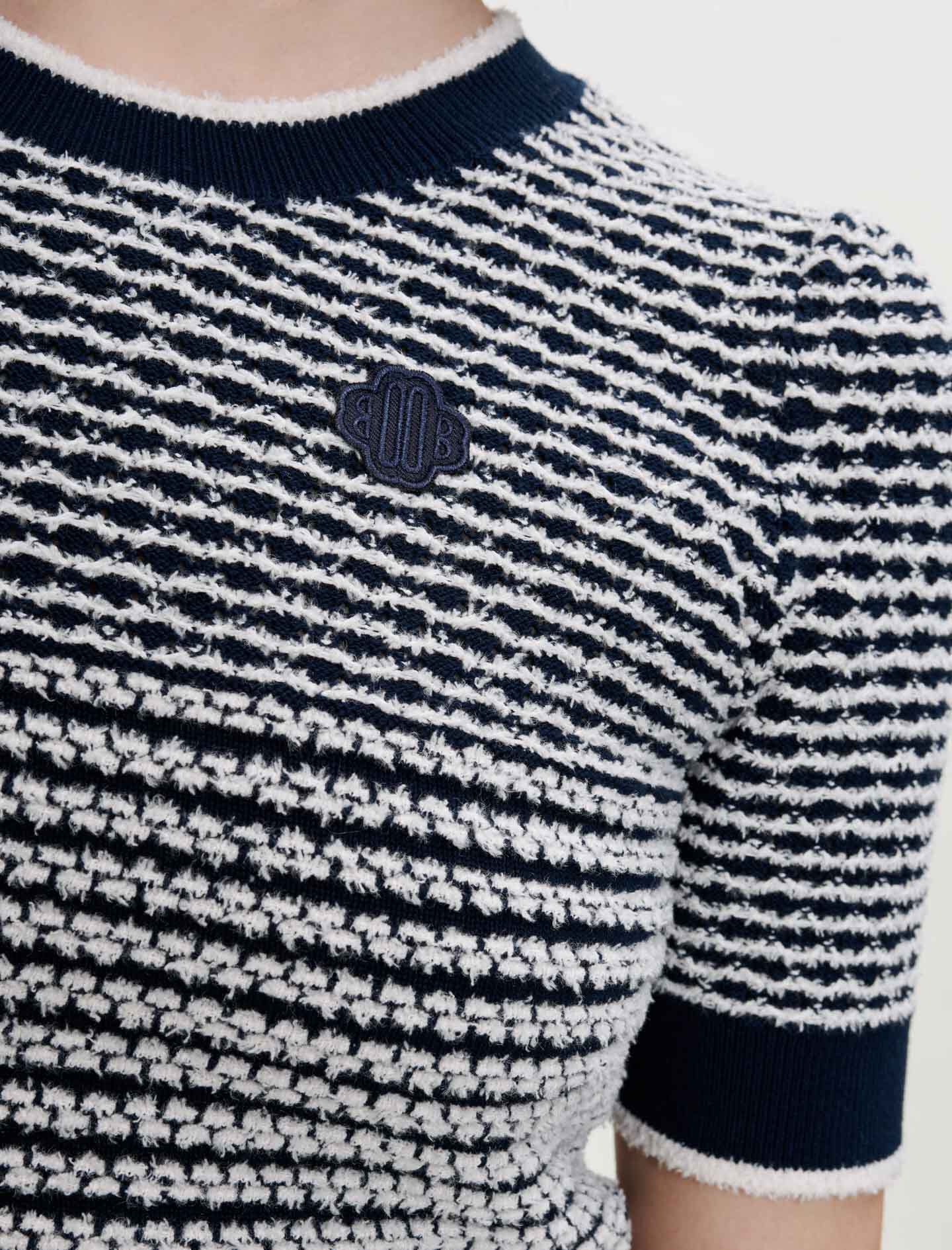 STRIPED COTTON KNIT PULLOVER