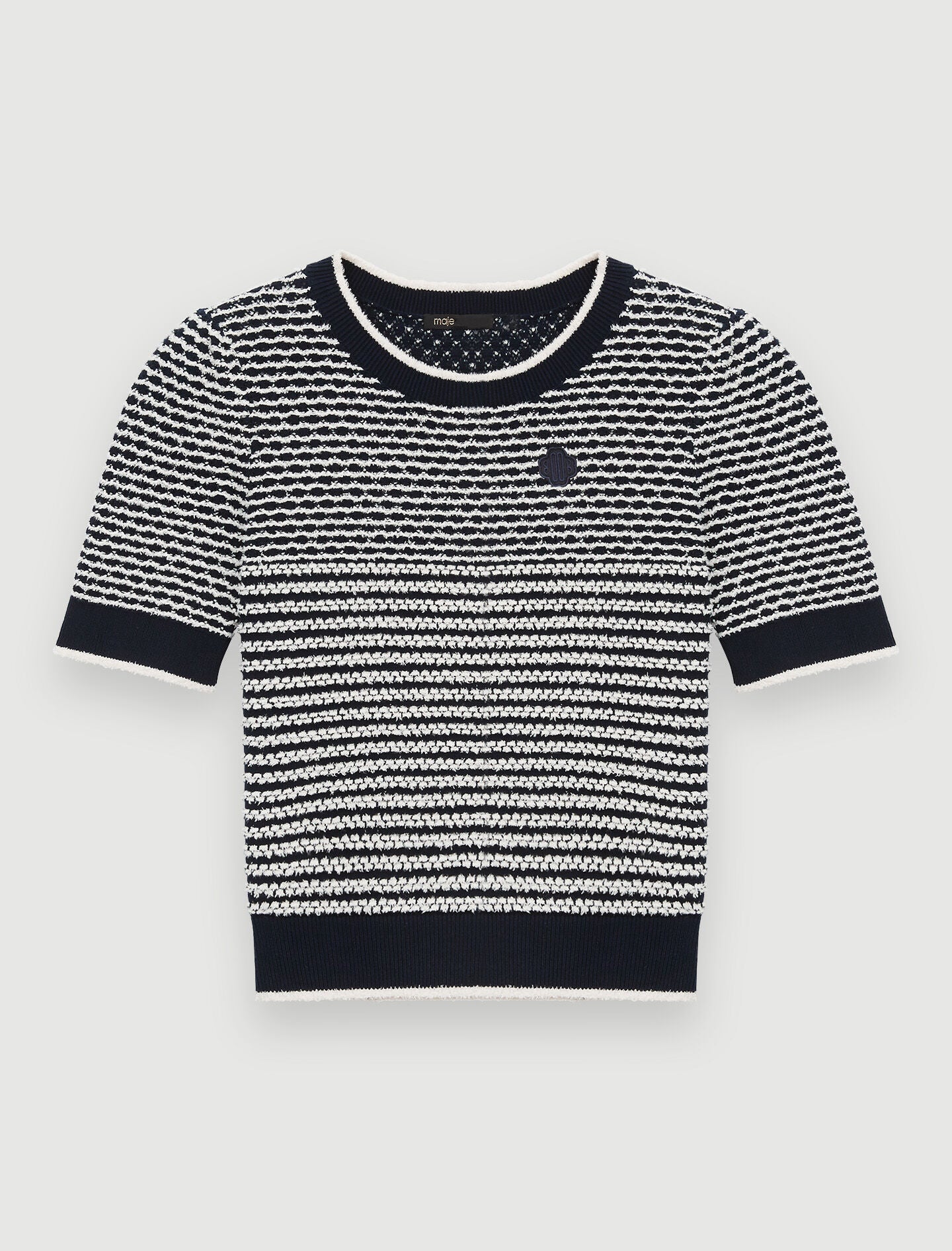 STRIPED COTTON KNIT PULLOVER