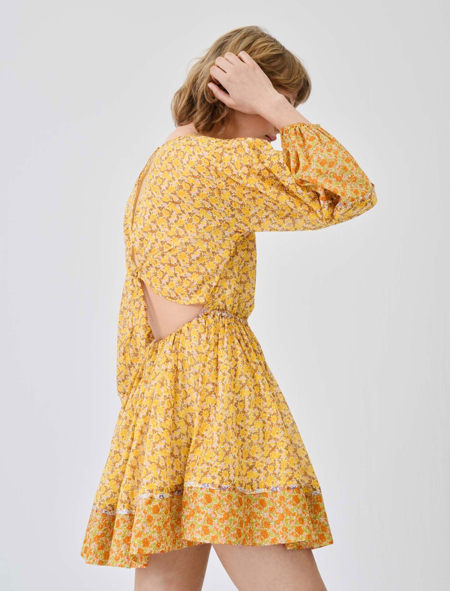FLORAL COTTON VOILE DRESS