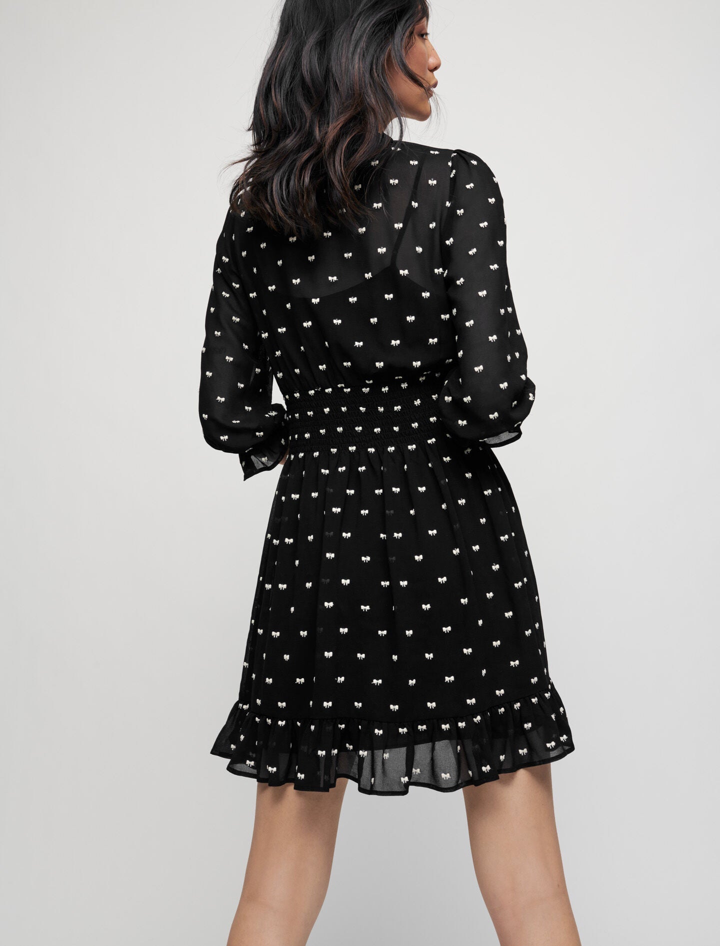 SHORT BOW JACQUARD DRESS
