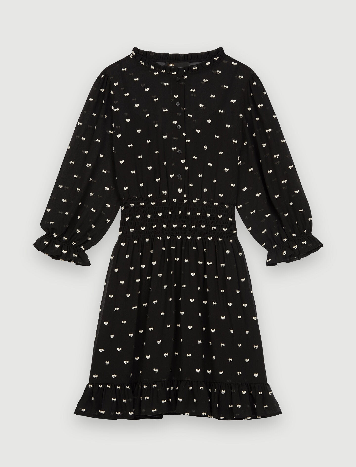 SHORT BOW JACQUARD DRESS