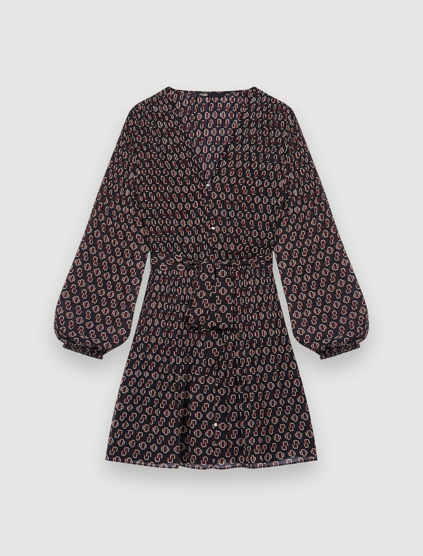 ALL-OVER PLEAT DRESS WITH BUTTONS