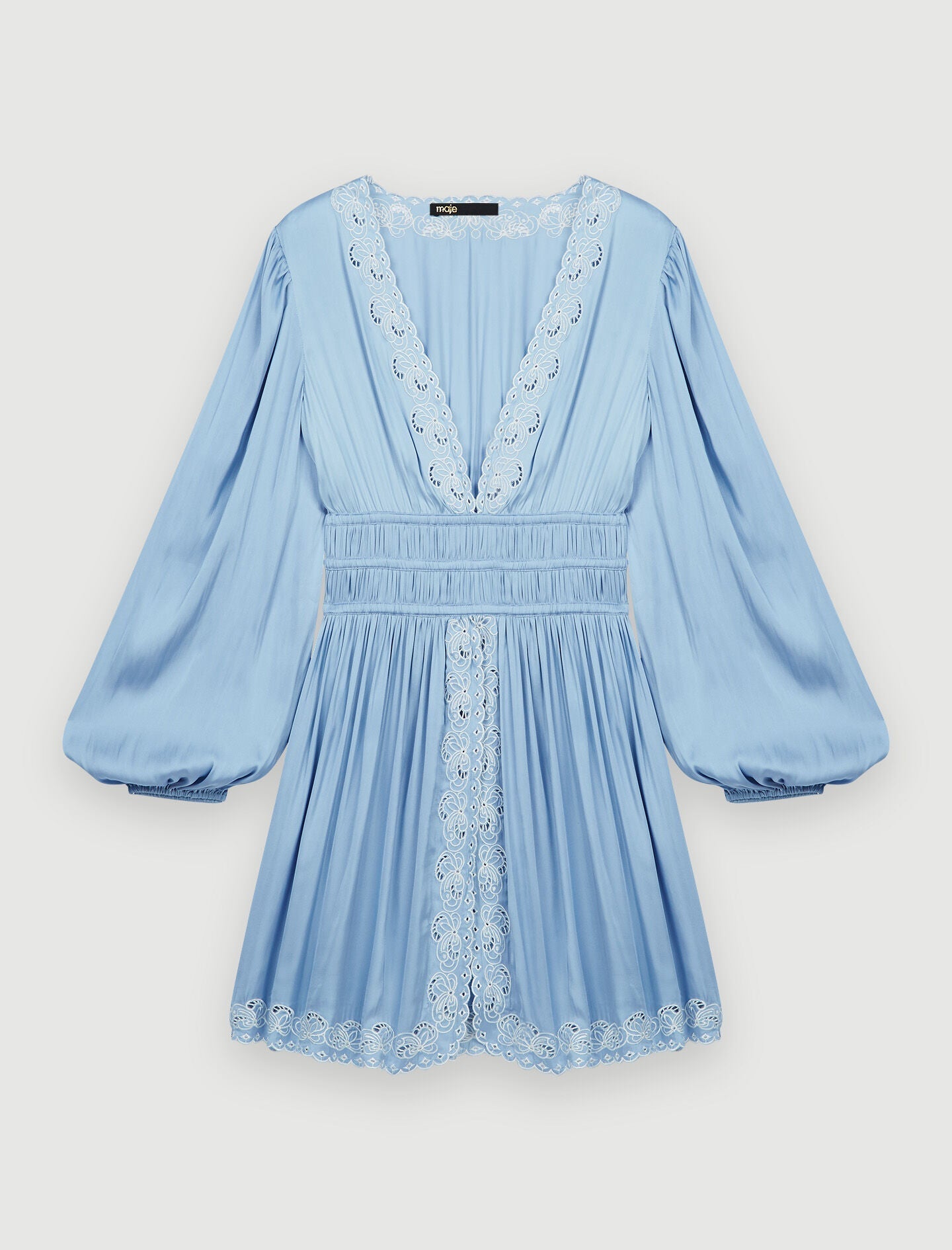 EMBROIDERED SATIN DRESS