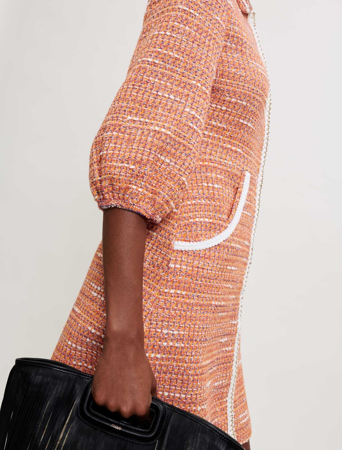 TWEED DRESS WITH BRAIDED TRIM