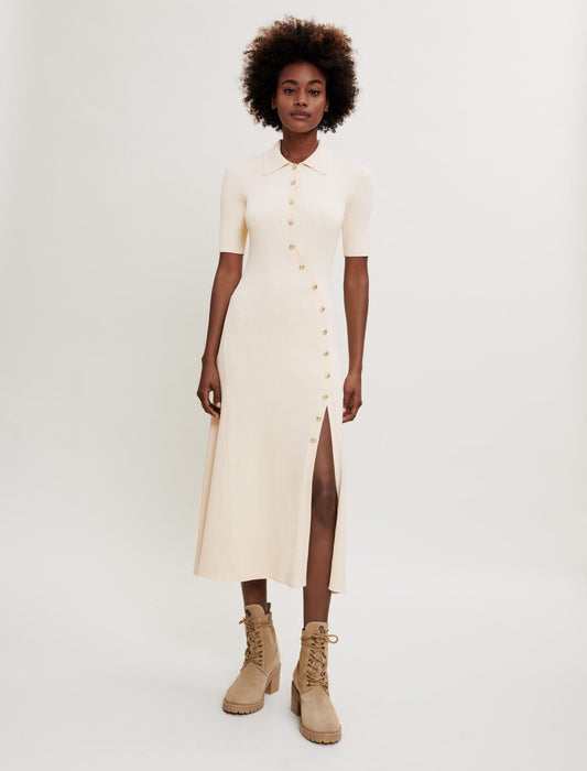 LONG KNIT DRESS WITH SLIT