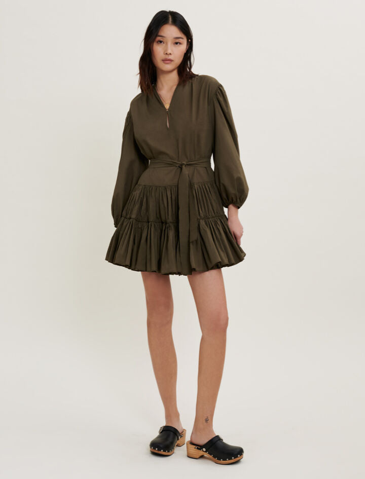 BELTED COTTON DRESS