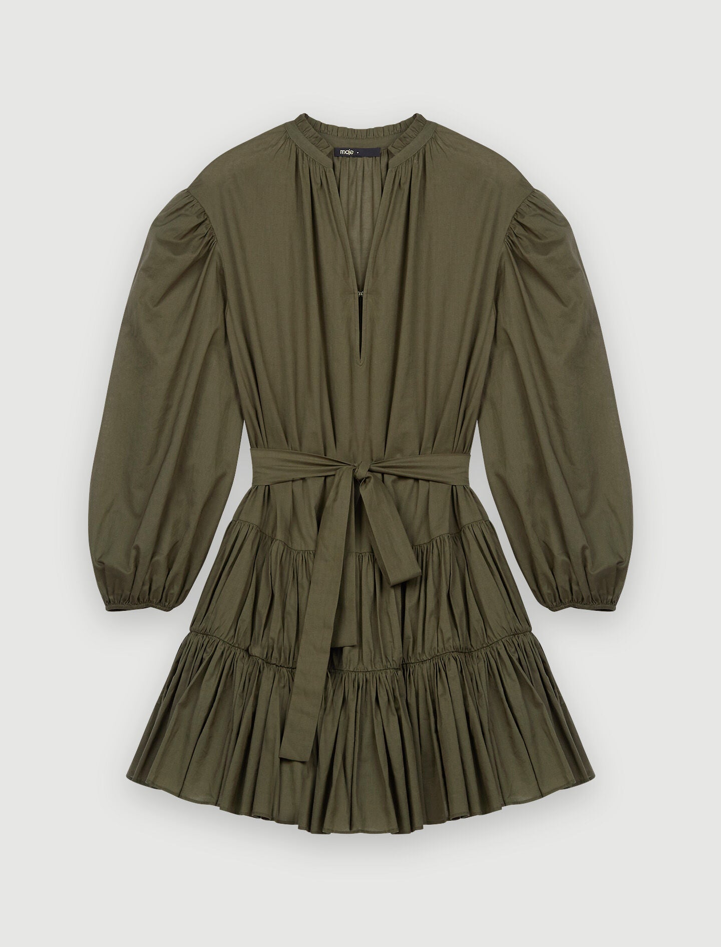 BELTED COTTON DRESS