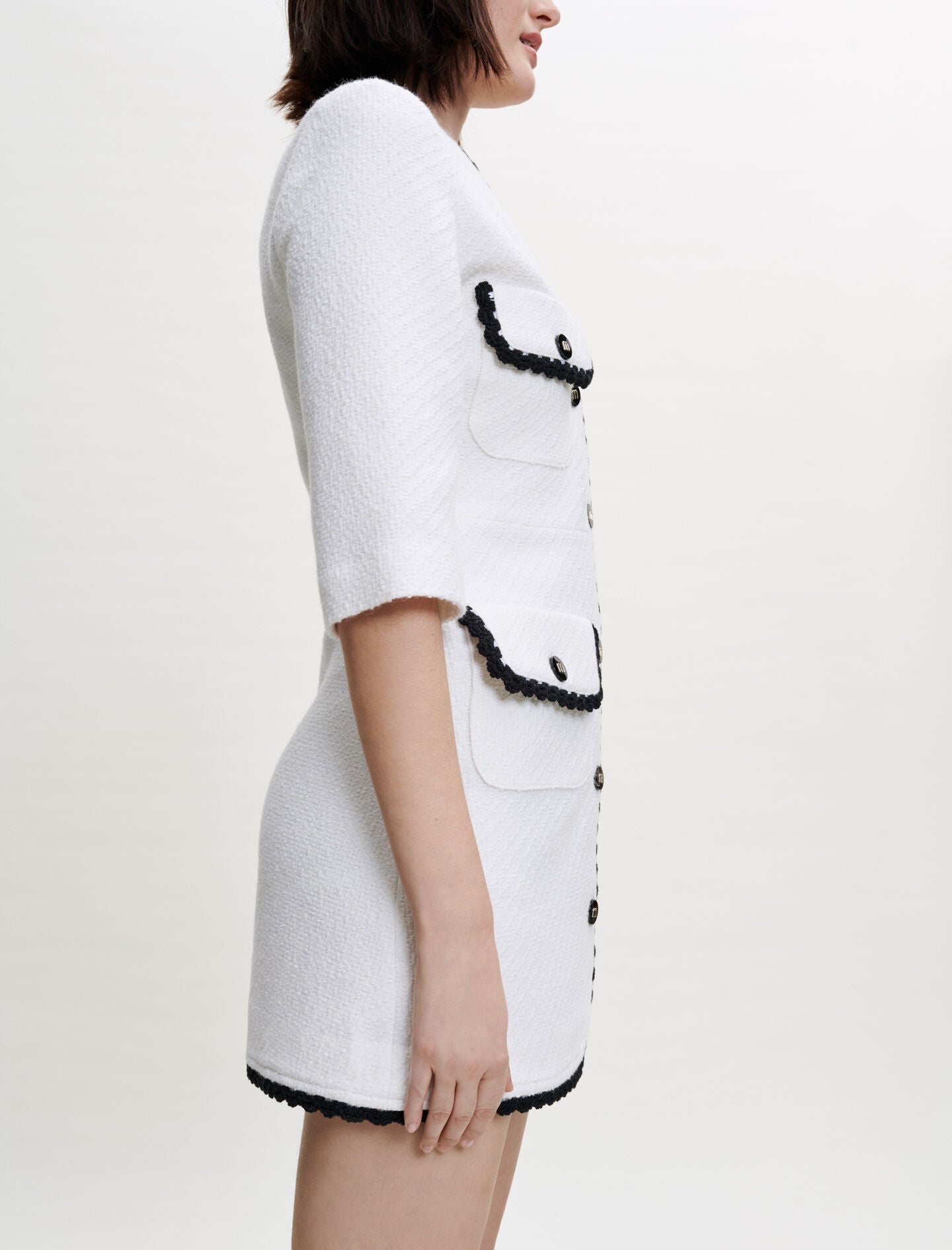 CONTRASTING TWEED DRESS