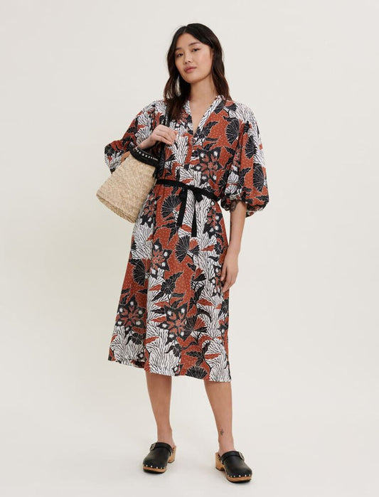 PRINTED COTTON VOILE DRESS