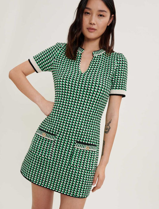 DECORATIVE KNIT DRESS