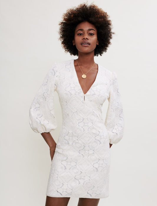 TULLE DRESS EMBROIDERED WITH SEQUINS