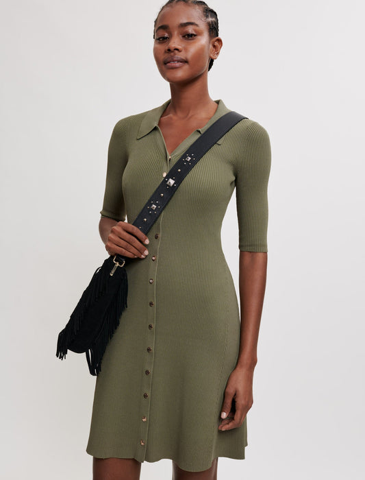 BUTTONED KNIT DRESS