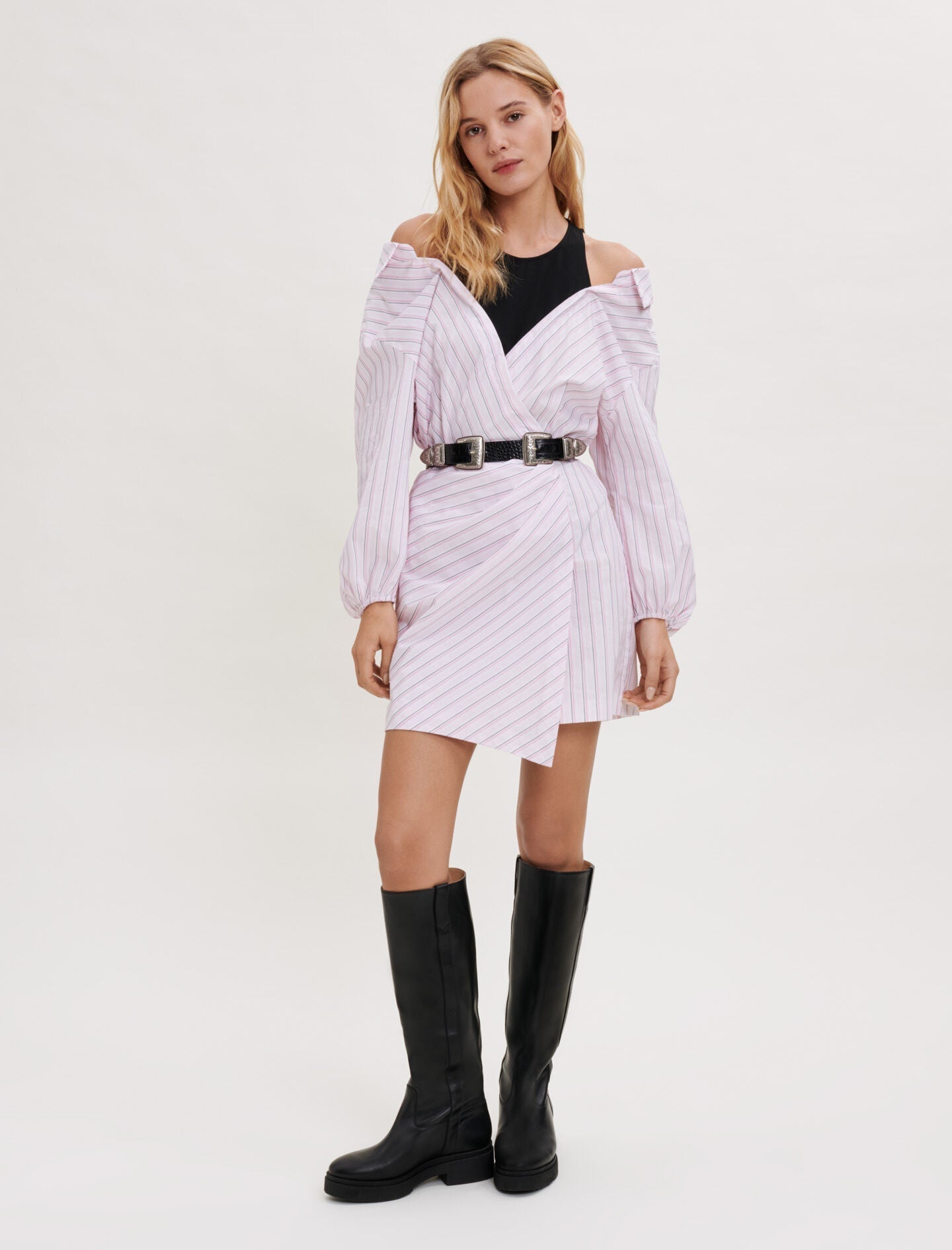 STRIPED TROMPE-L’ŒIL DRESS