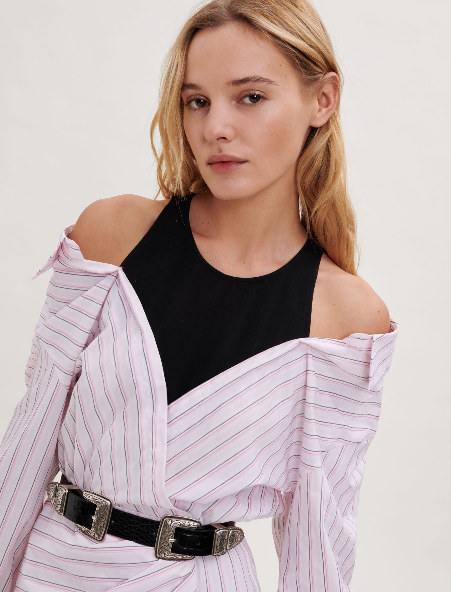 STRIPED TROMPE-L’ŒIL DRESS