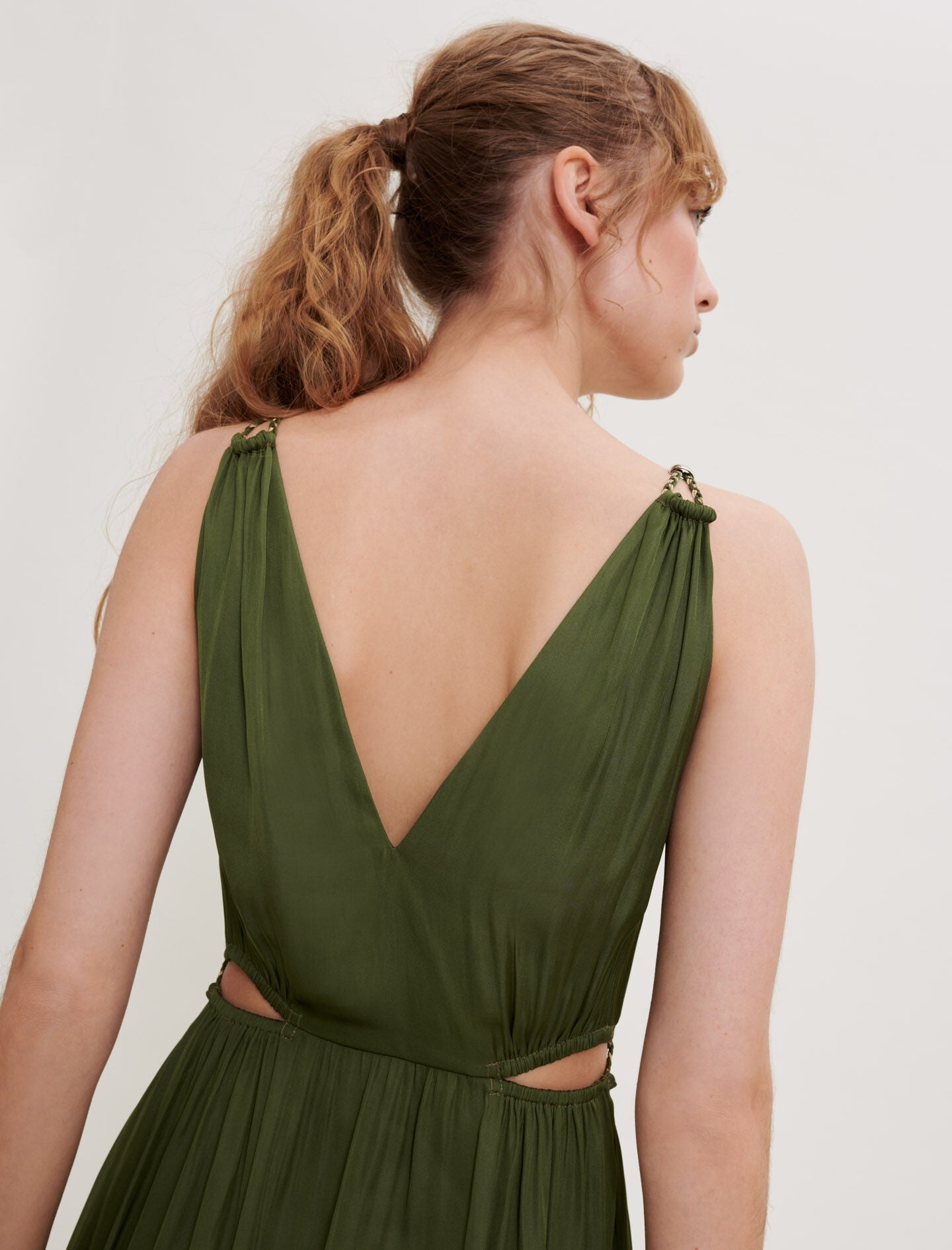 SATIN DRESS WITH OPENWORK AT THE WAIST