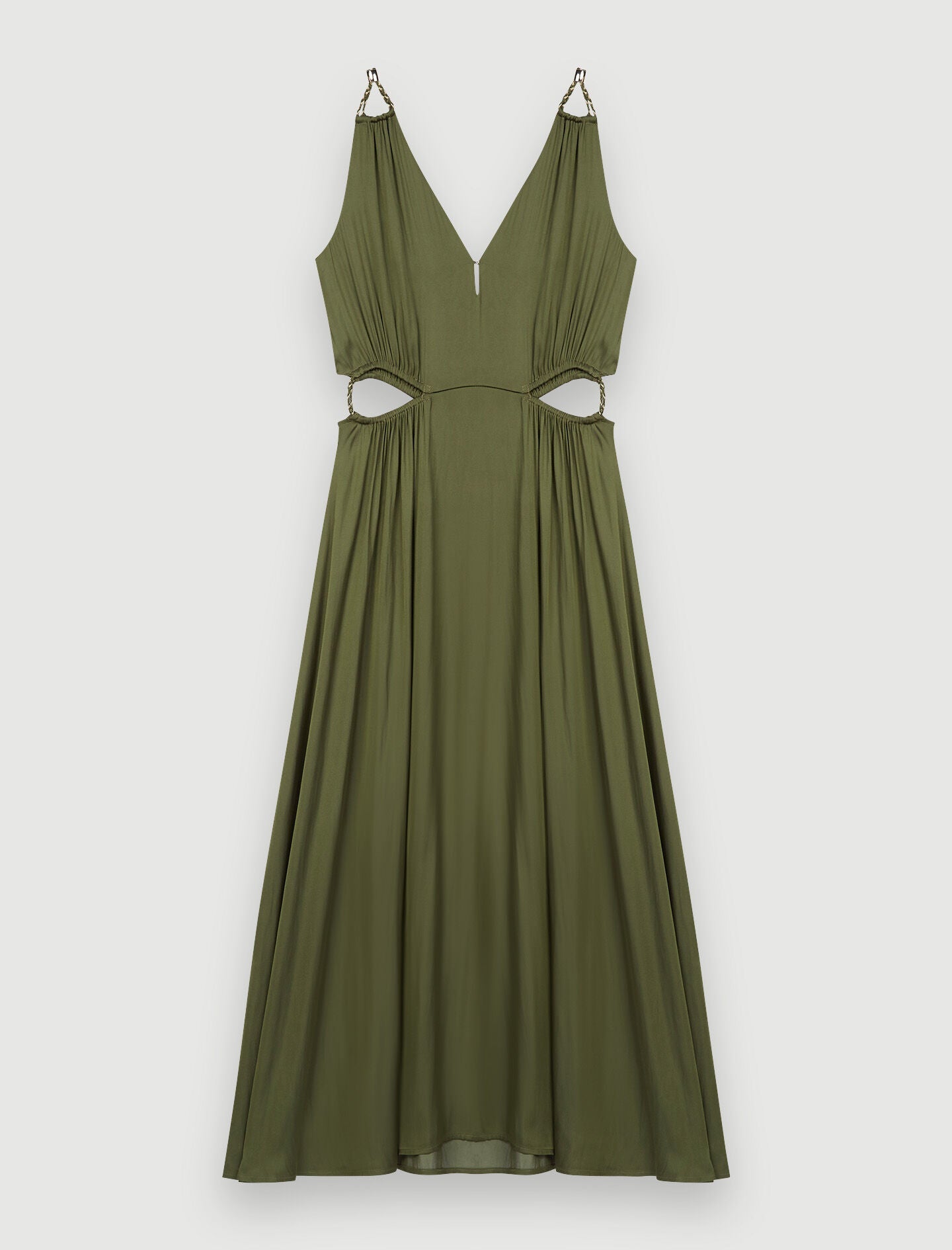 SATIN DRESS WITH OPENWORK AT THE WAIST