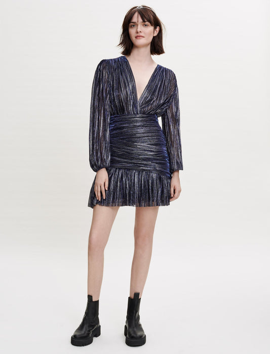 FULLY DRAPED LAMÉ DRESS