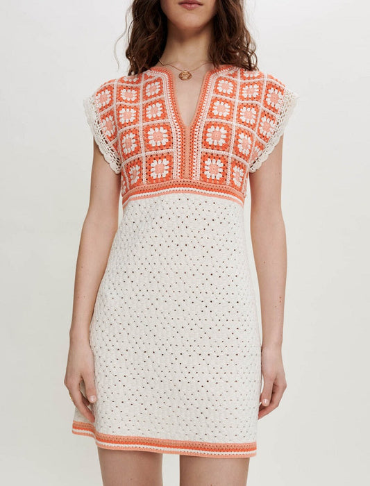 TWO-COLOUR CROCHET DRESS