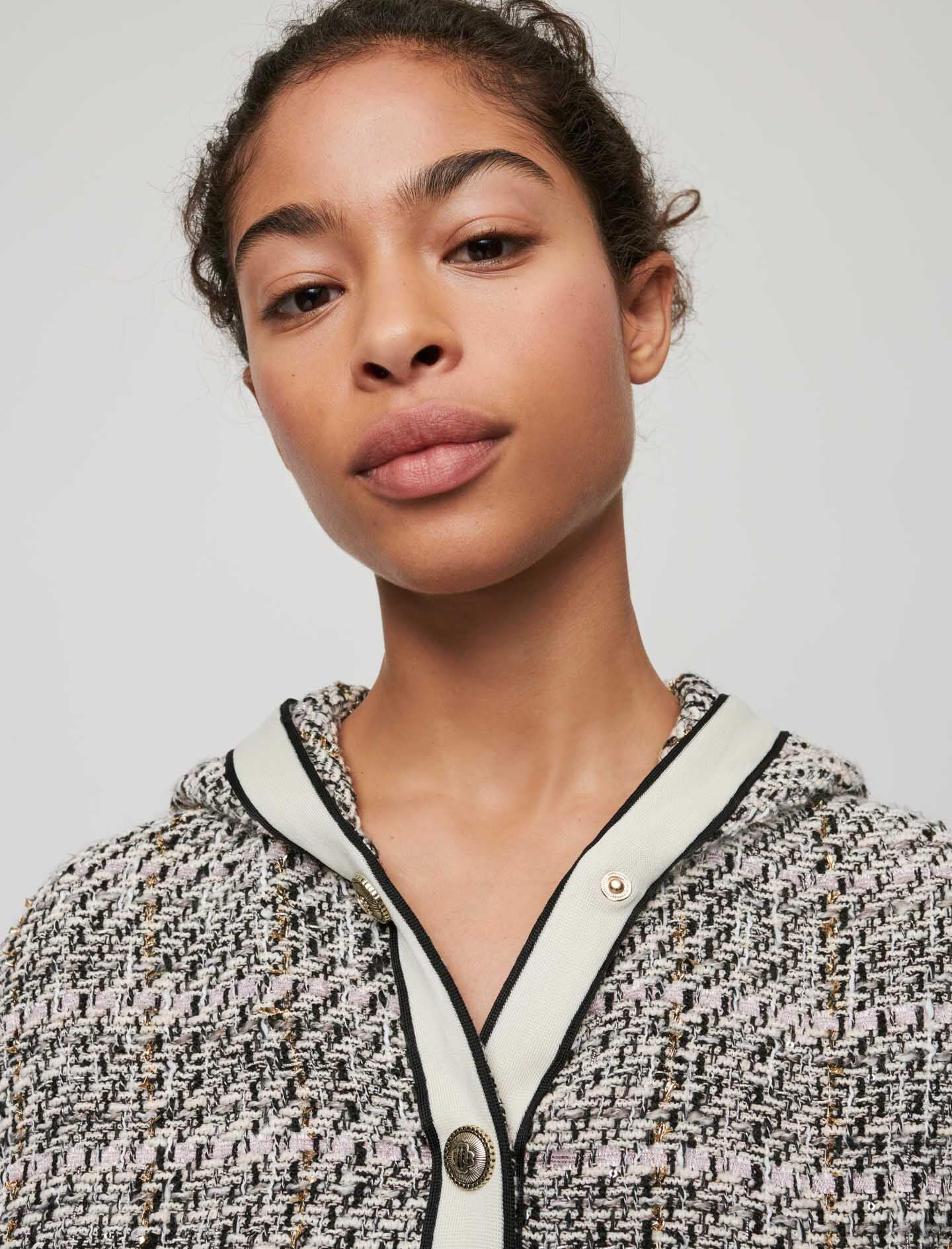 TWEED-STYLE SLEEVELESS JACKET