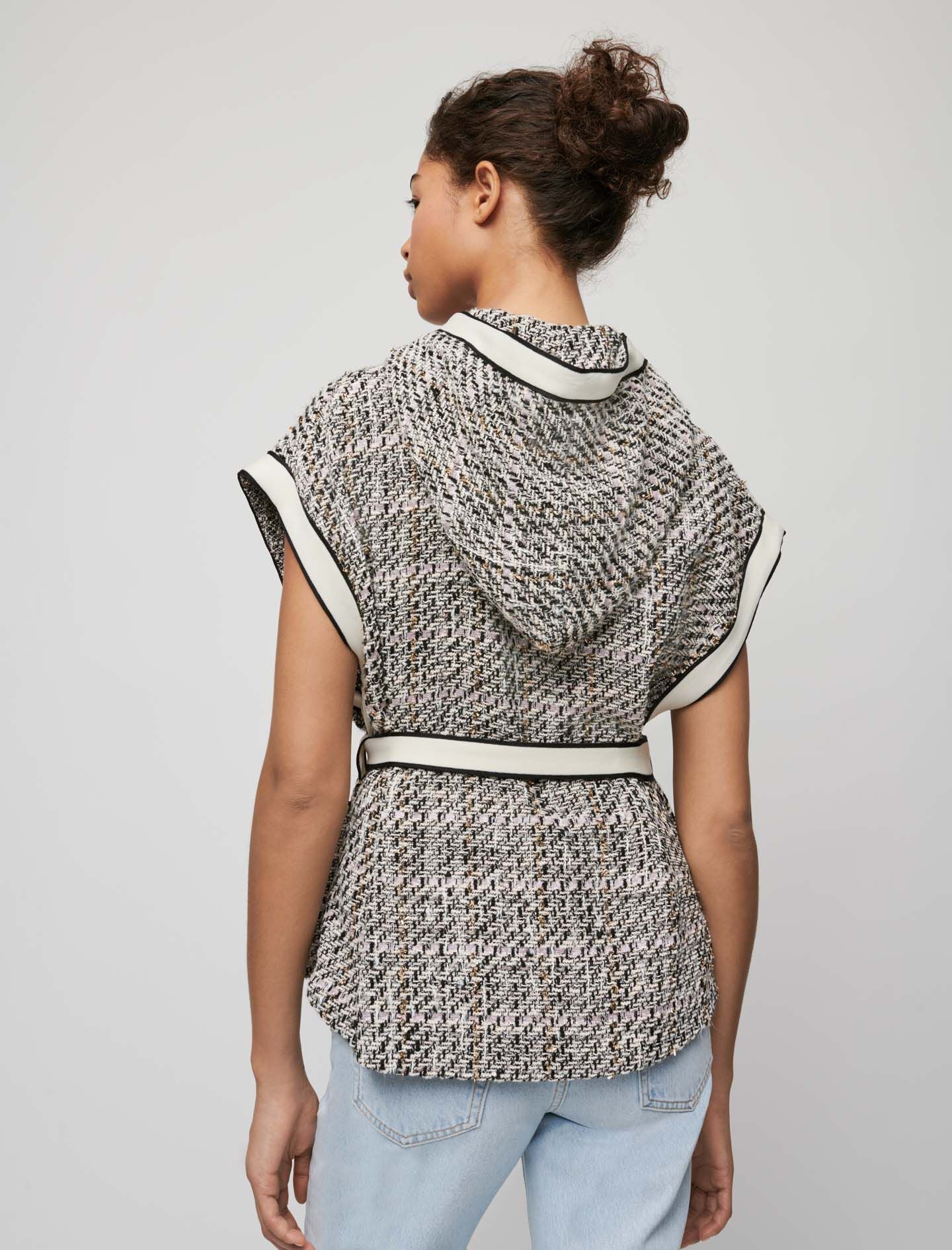 TWEED-STYLE SLEEVELESS JACKET