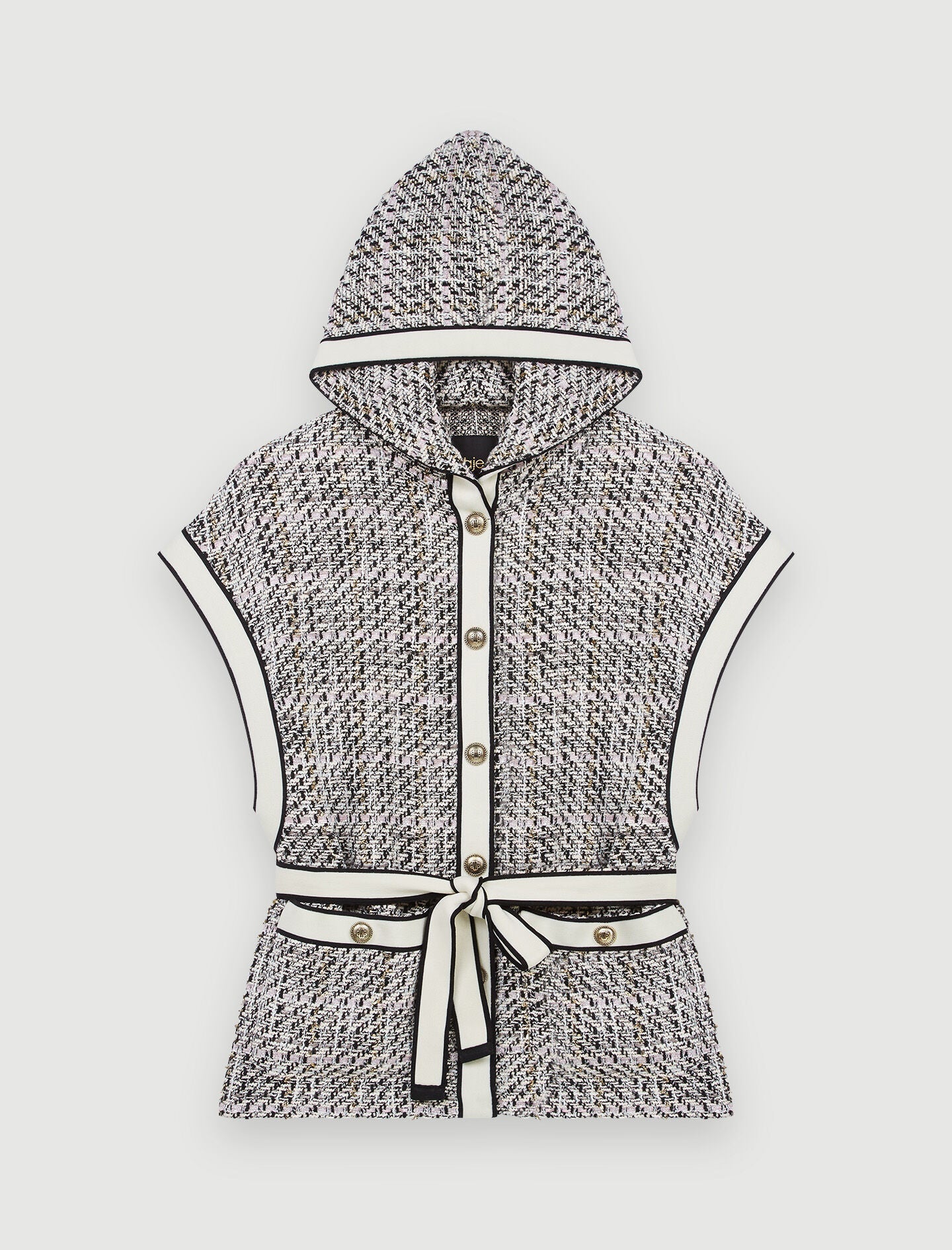 TWEED-STYLE SLEEVELESS JACKET