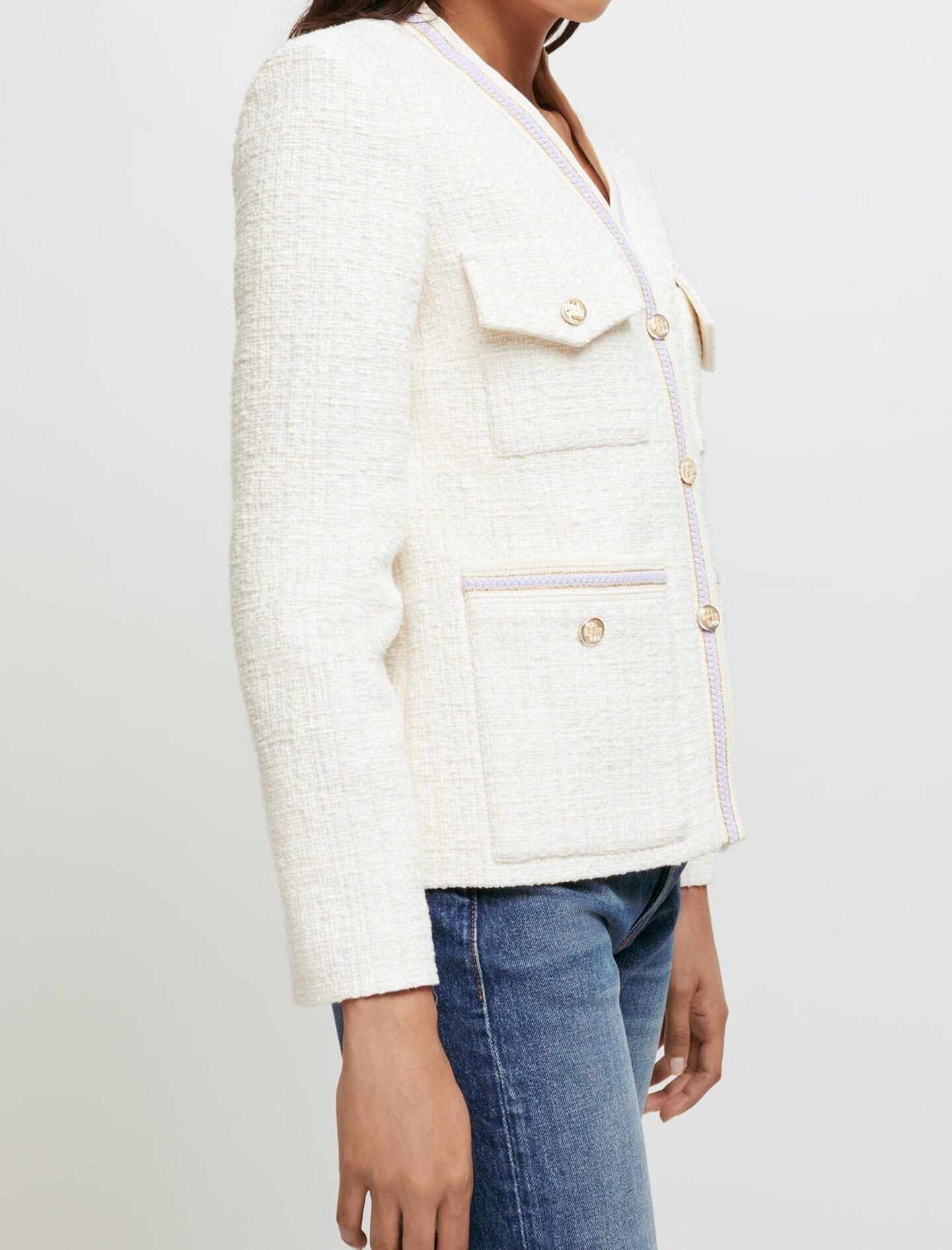 CONTRASTING TWEED-STYLE JACKET