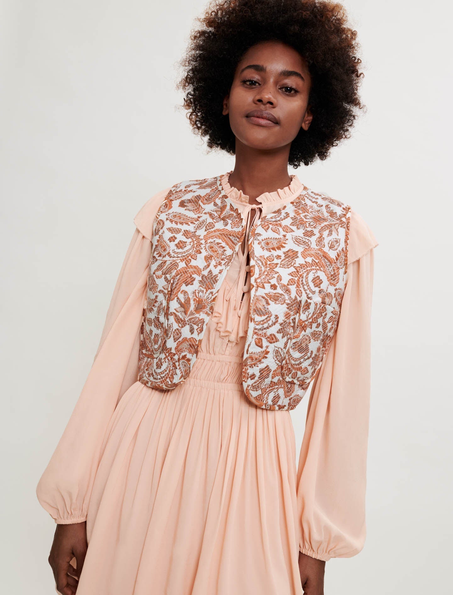 SLEEVELESS PROVENÇAL PRINTED JACKET